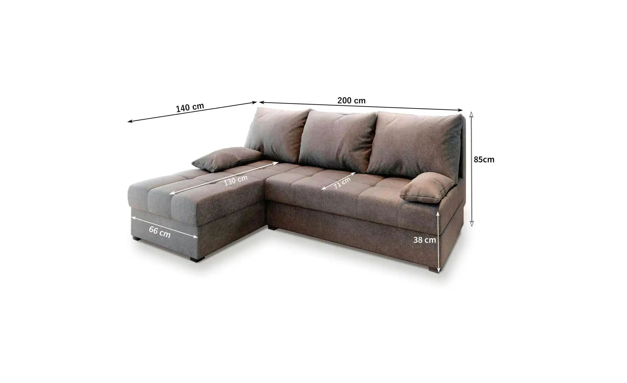 MASSENO Ecksofa  Rita ¦ rosa/pink ¦ Maße (cm): B: 200 H: 85 Polstermöbel > günstig online kaufen