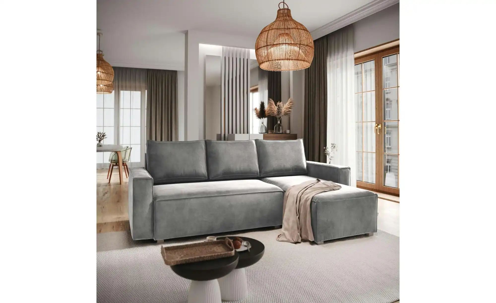 Thumbnail - MASSENO Ecksofa mit Schlaffunktion Siles ¦ grau ¦ Maße (cm): B: 230 H: 85 Polstermöbel > Sofas > Ecksofas - Höffner