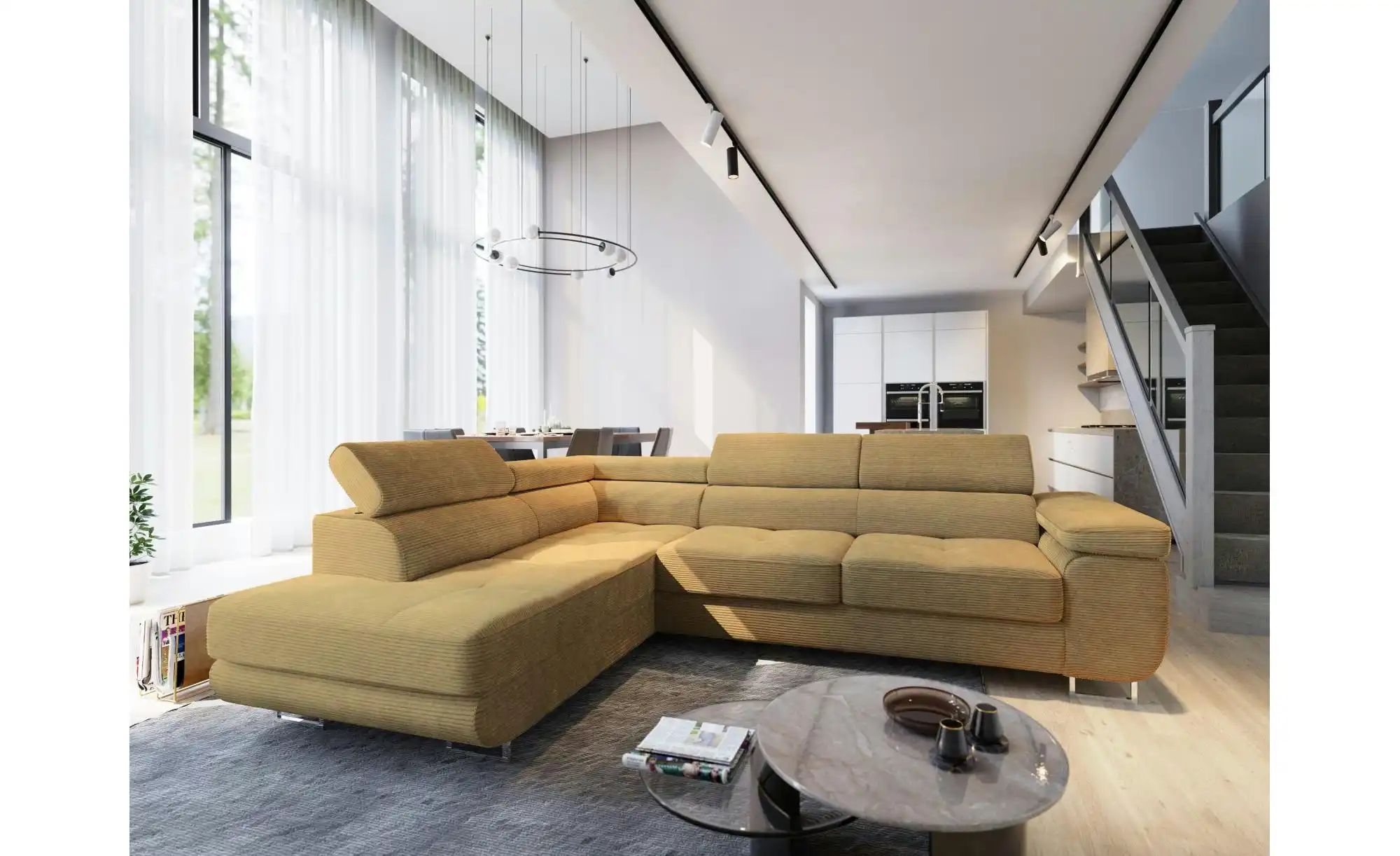 MASSENO Ecksofa  Apiro ¦ gelb ¦ Maße (cm): B: 277 H: 90 Polstermöbel > Sofa günstig online kaufen
