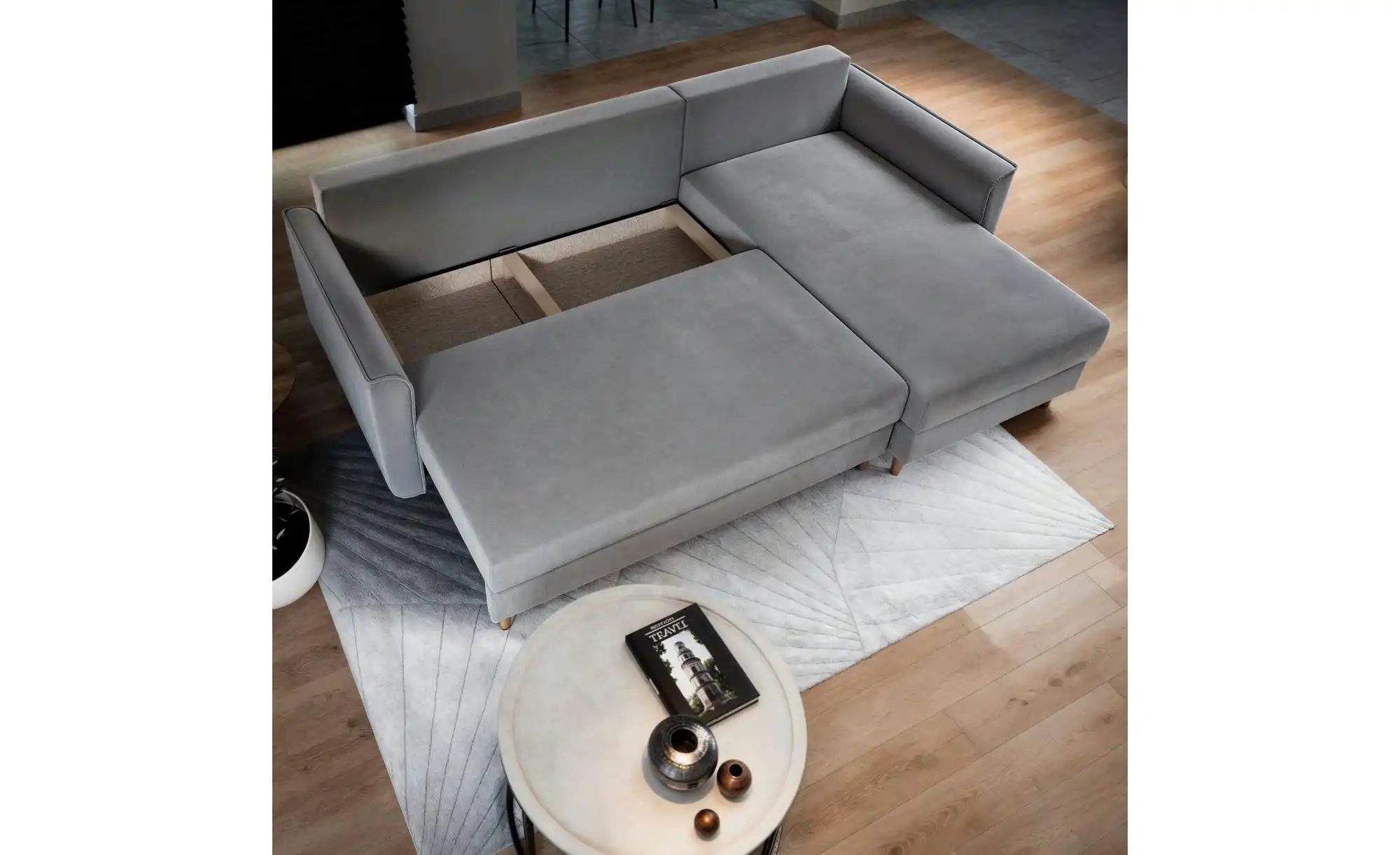 Thumbnail - MASSENO Ecksofa mit Schlaffunktion Pisan ¦ beige ¦ Maße (cm): B: 220 H: 91 Polstermöbel > Sofas > Ecksofas - Höffner