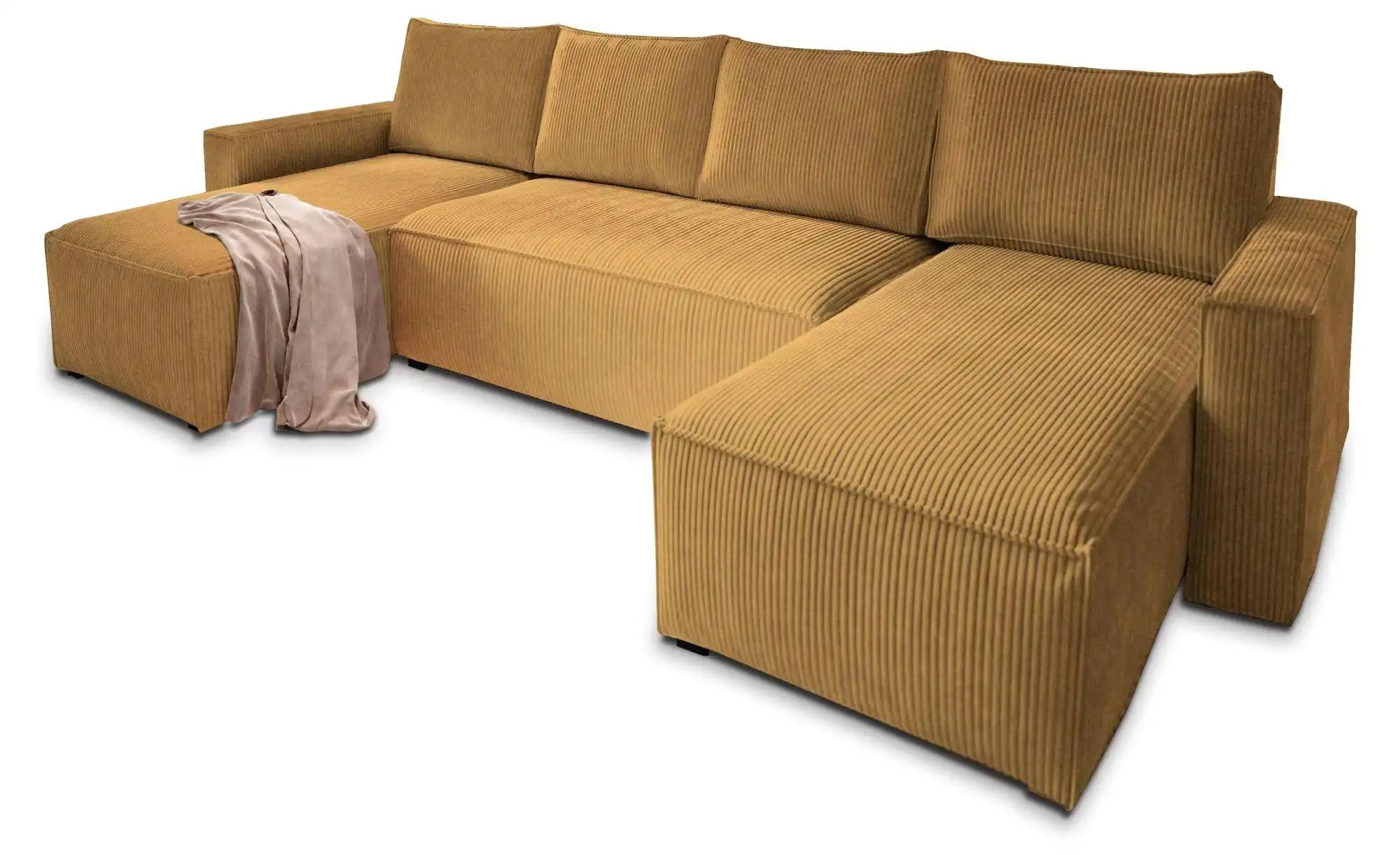 MASSENO Wohnlandschaft mit Schlaffunktion Aspra  gelb  Maße (cm): B: 295 H: 85 | 05905369245404