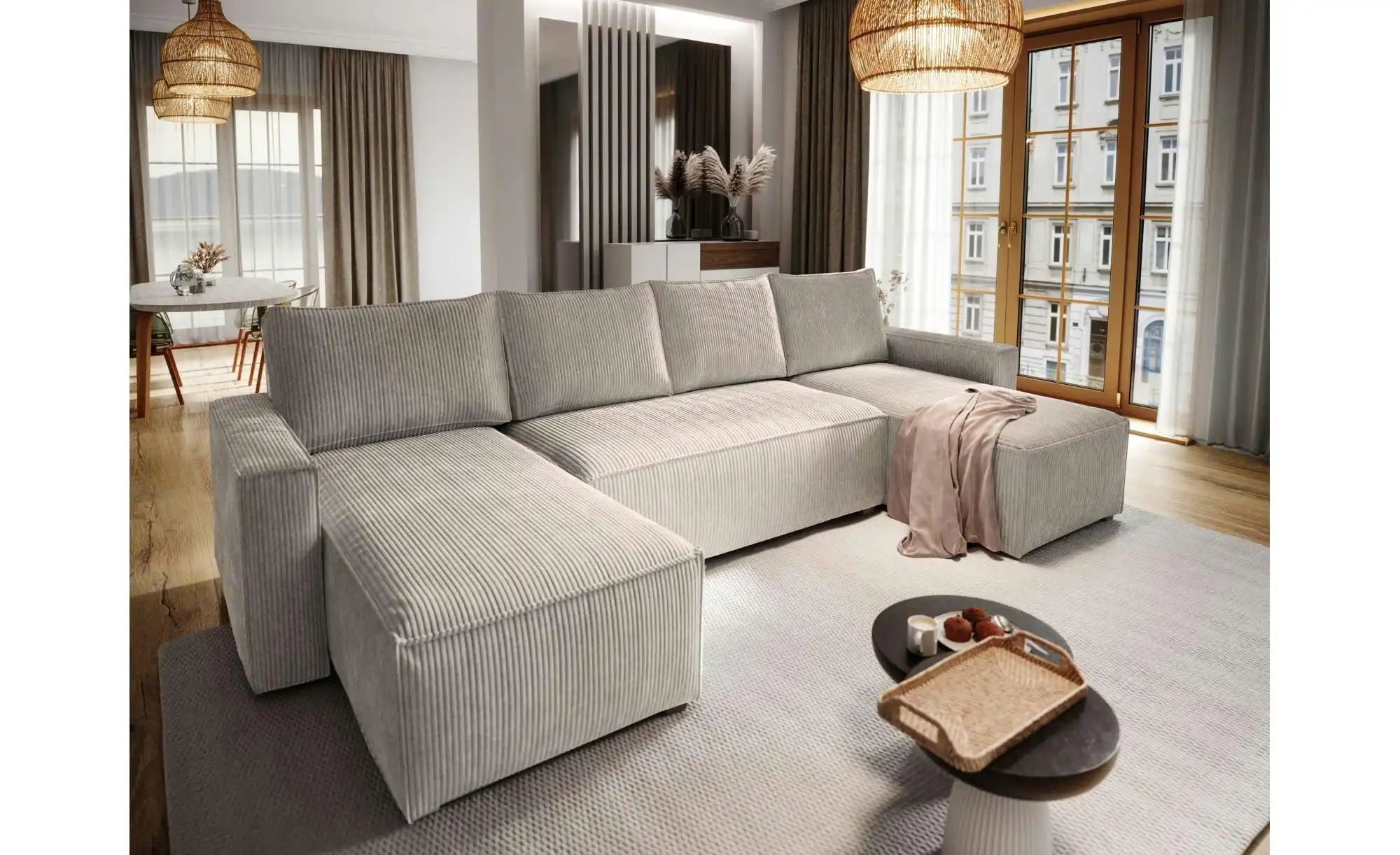 MASSENO Wohnlandschaft mit Schlaffunktion Aspra ¦ beige ¦ Maße (cm): B: 295 günstig online kaufen