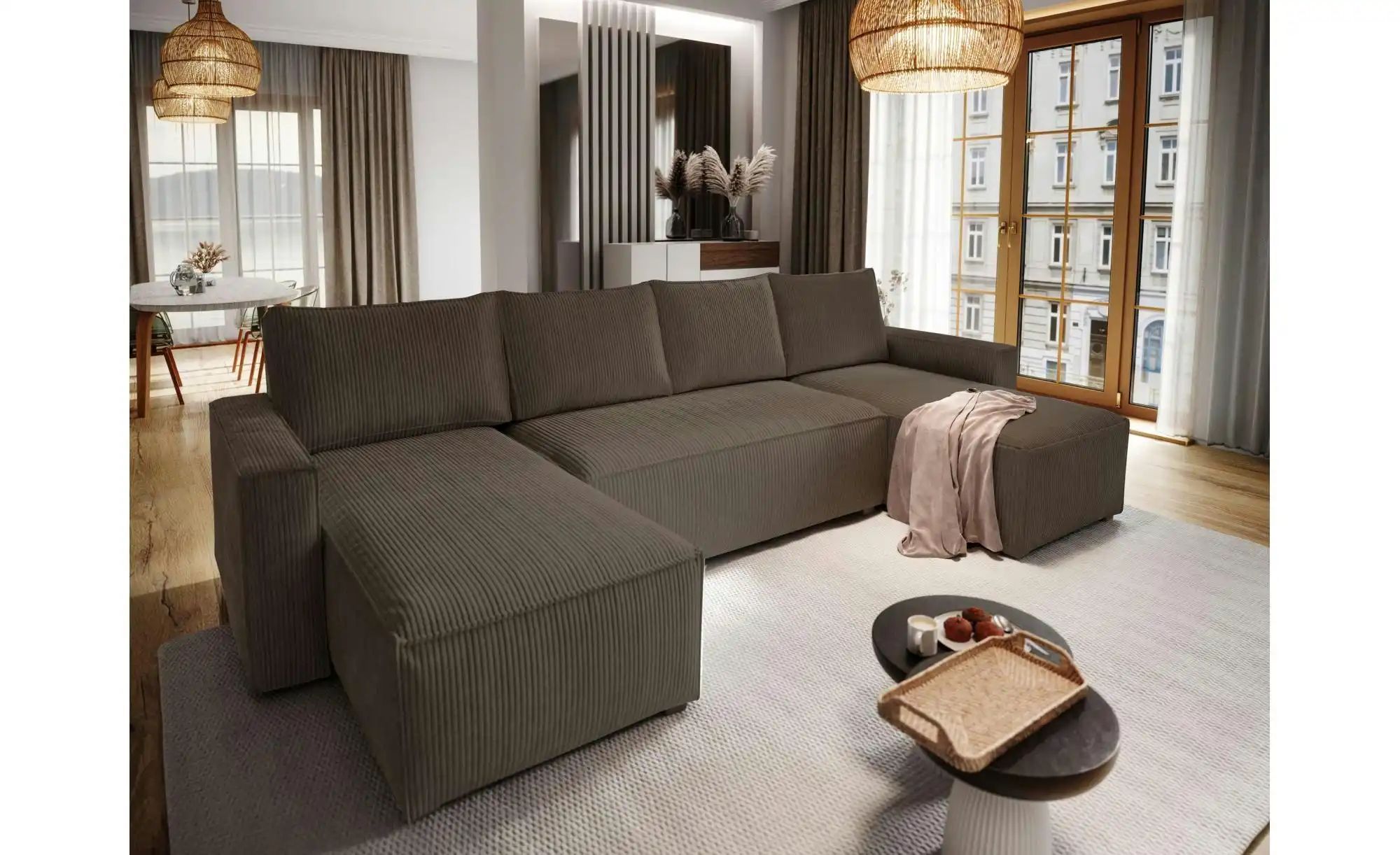 MASSENO Wohnlandschaft mit Schlaffunktion Aspra ¦ braun ¦ Maße (cm): B: 295 günstig online kaufen