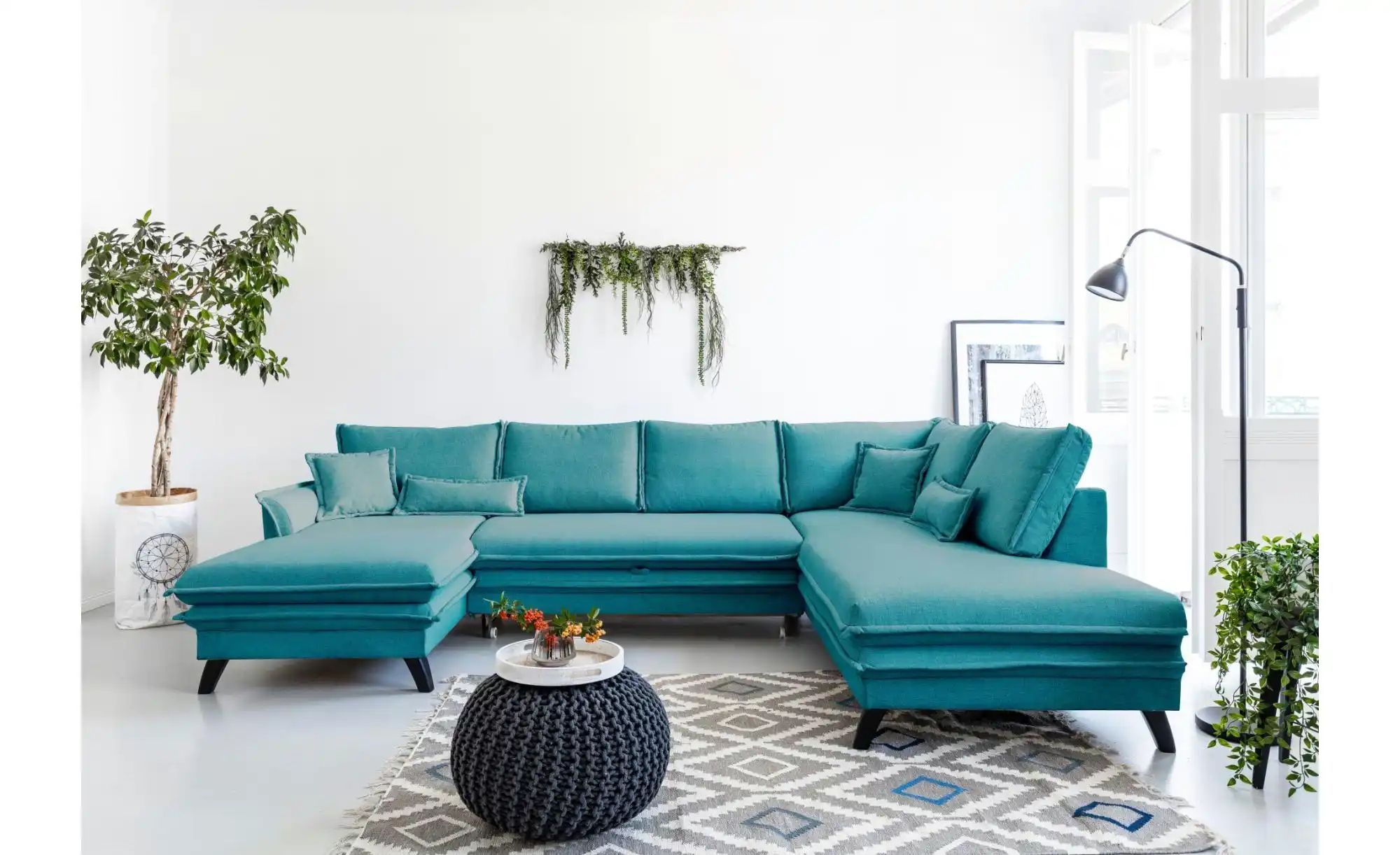 Thumbnail - Miuform Wohnlandschaft mit Schlaffunktion Charming Charlie ¦ türkis/petrol ¦ Maße (cm): B: 302 H: 90 Polstermöbel > Sofa...