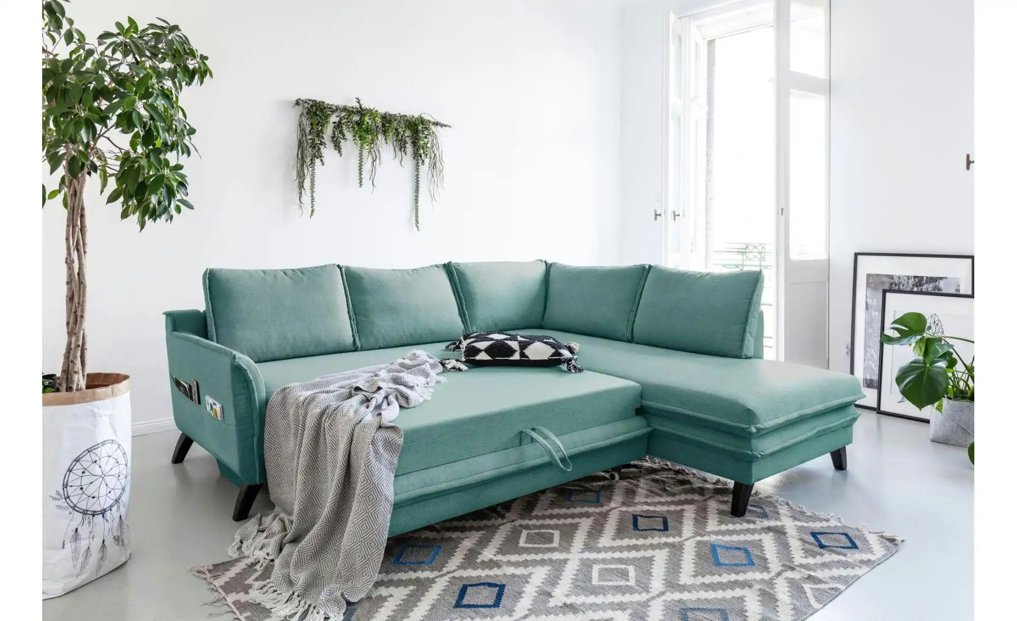 Thumbnail - Miuform Ecksofa mit Schlaffunktion Charming Charlie ¦ blau ¦ Maße (cm): B: 234 H: 90 Polstermöbel > Sofas > Ecksofas - H...