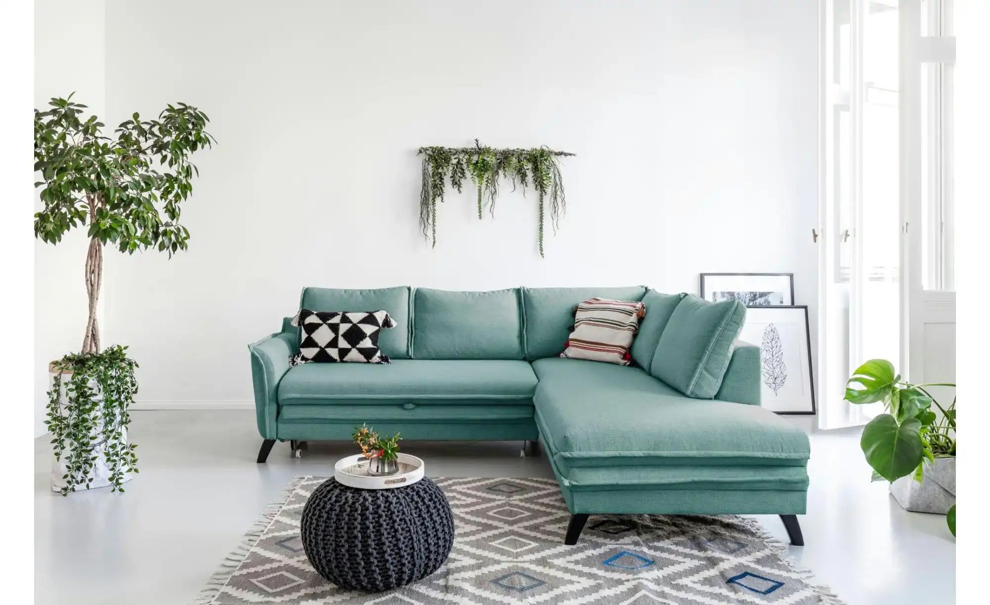 Thumbnail - Miuform Ecksofa mit Schlaffunktion Charming Charlie ¦ blau ¦ Maße (cm): B: 234 H: 90 Polstermöbel > Sofas > Ecksofas - H...