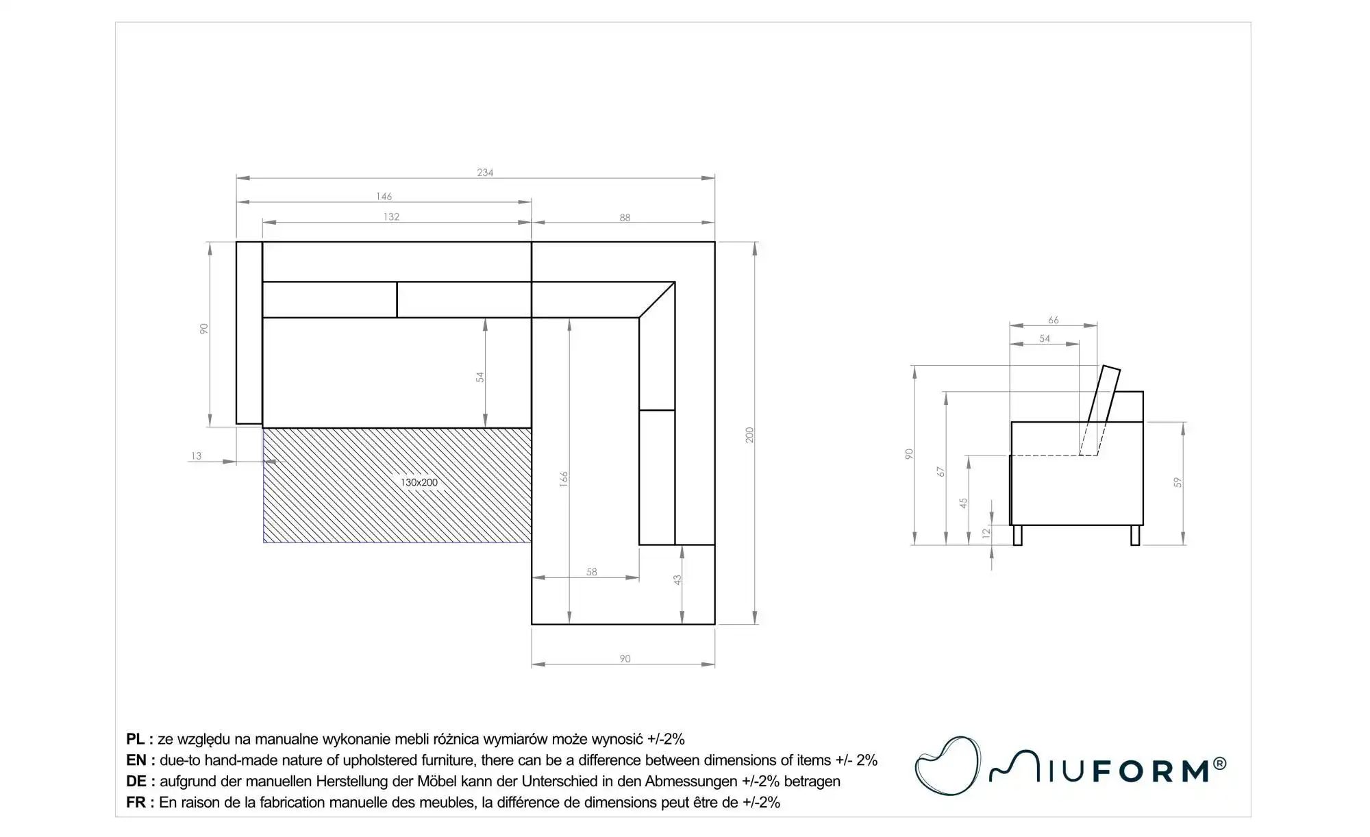 Miuform Ecksofa mit Schlaffunktion   ¦ blau ¦ Maße (cm): B: 234 H: 90 Polst günstig online kaufen
