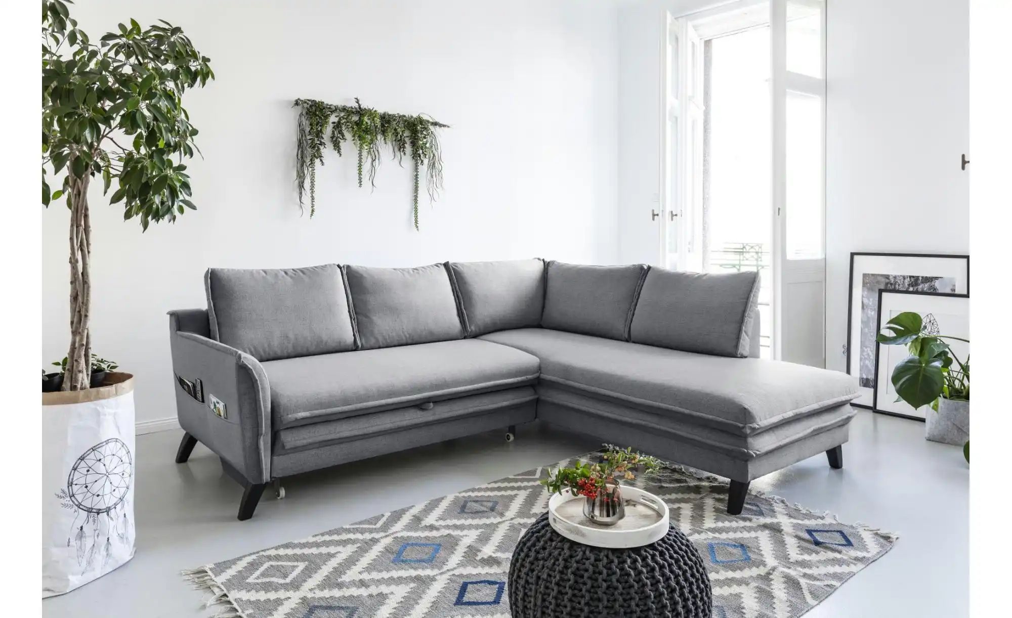Miuform Ecksofa mit Schlaffunktion Charming Charlie ¦ grau ¦ Maße (cm): B: günstig online kaufen