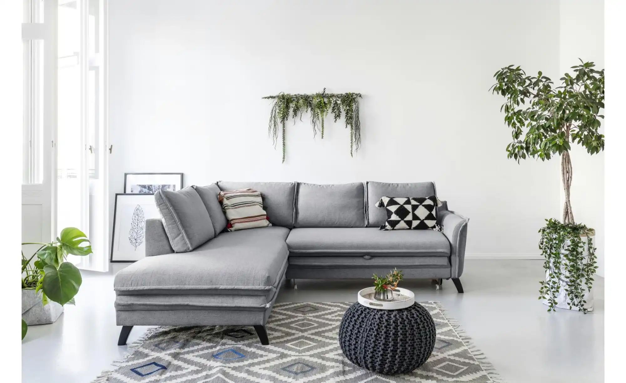 Miuform Ecksofa mit Schlaffunktion Charming Charlie ¦ grau ¦ Maße (cm): B: günstig online kaufen