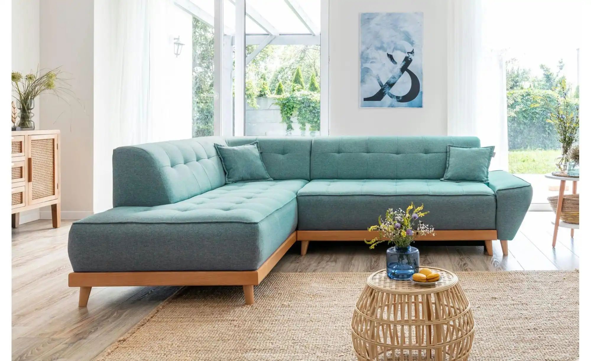 Miuform Ecksofa mit Schlaffunktion   ¦ türkis/petrol ¦ Maße (cm): B: 253 H: günstig online kaufen