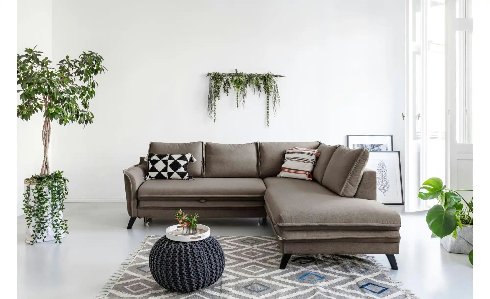 Miuform Ecksofa mit Schlaffunktion Charming Charlie ¦ braun ¦ Maße (cm): B: günstig online kaufen