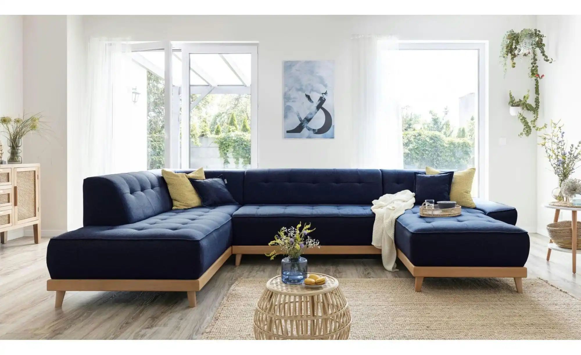 Miuform Wohnlandschaften mit Funktion   ¦ blau ¦ Maße (cm): B: 330 H: 77 Po günstig online kaufen