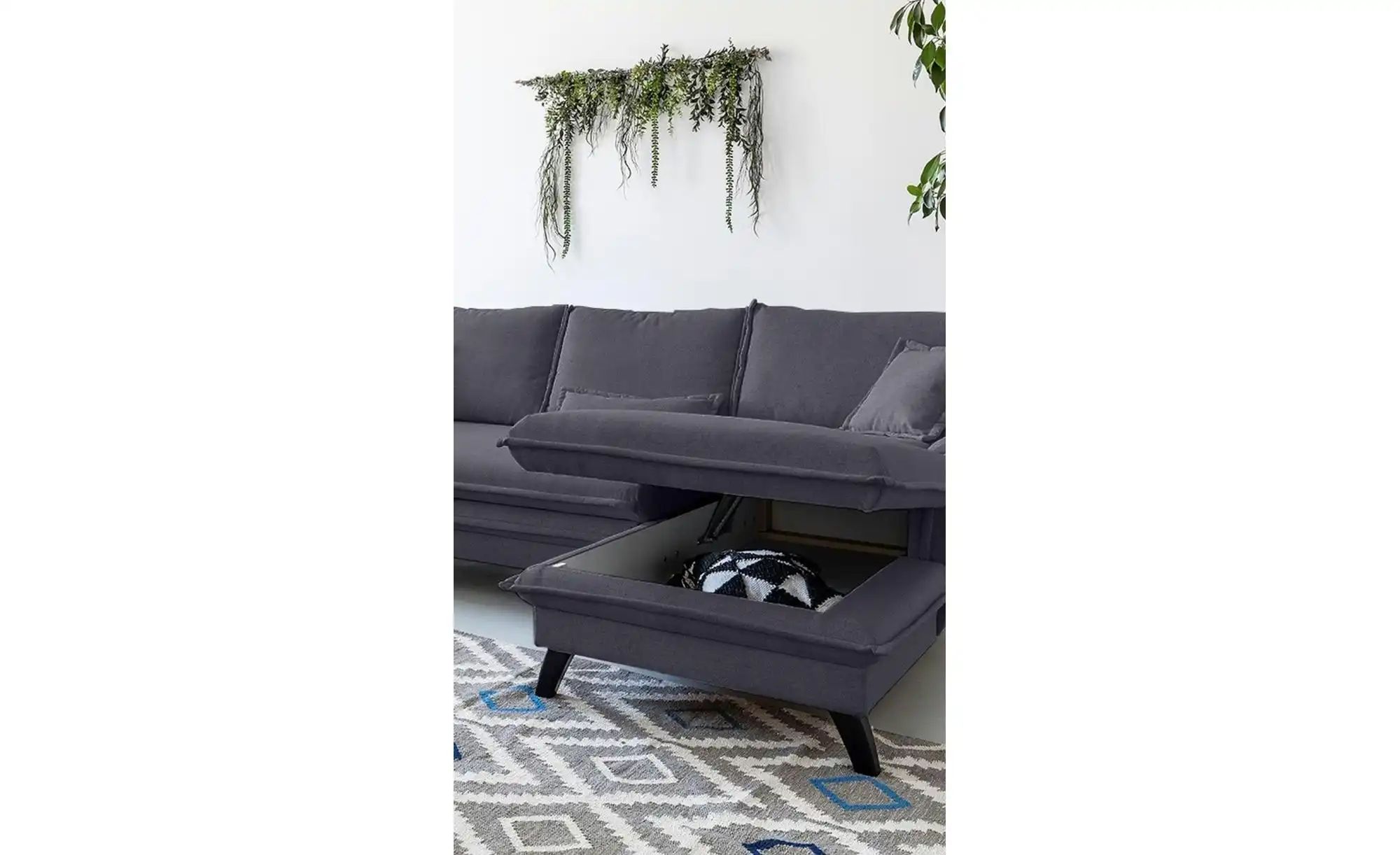 Miuform Wohnlandschaft mit Schlaffunktion Charming Charlie ¦ grau ¦ Maße (c günstig online kaufen