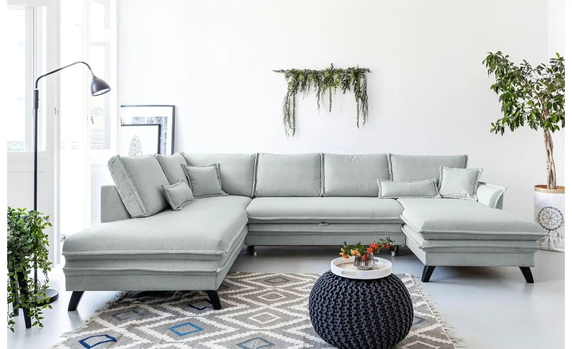 Thumbnail - Miuform Wohnlandschaft mit Schlaffunktion Charming Charlie ¦ grau ¦ Maße (cm): B: 302 H: 90 Polstermöbel > Sofas > Wohnl...