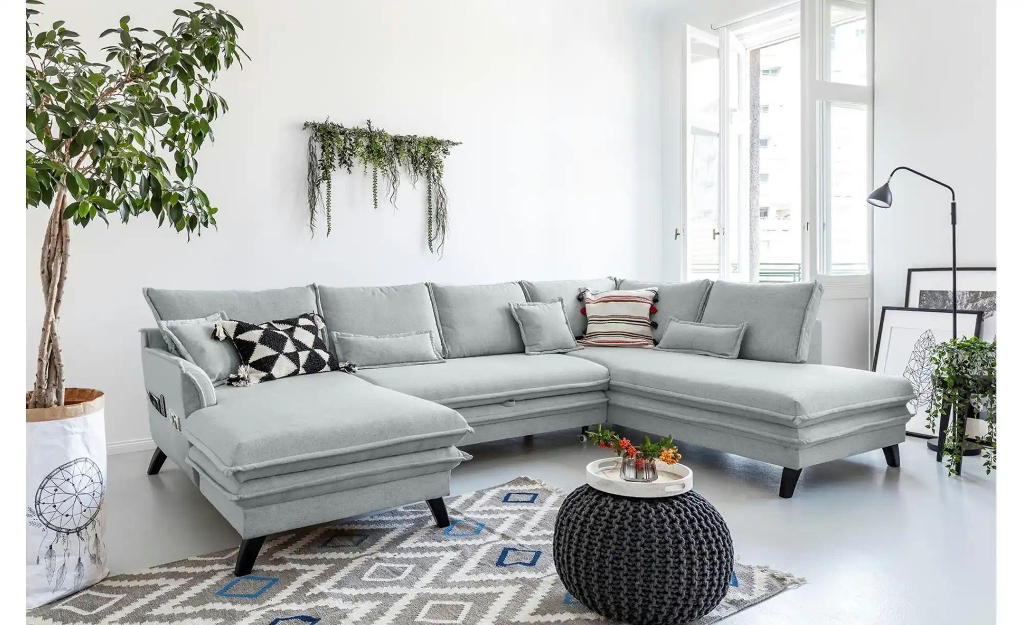 Miuform Wohnlandschaft mit Schlaffunktion Charming Charlie ¦ grau ¦ Maße (c günstig online kaufen