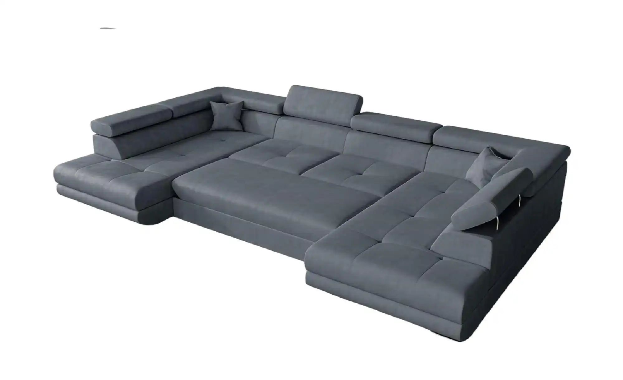 Thumbnail - Wohnlandschaft mit Schlaffunktion Memphis ¦ grau ¦ Maße (cm): B: 342 H: 55 Polstermöbel > Sofas > Schlafsofas - Höffner