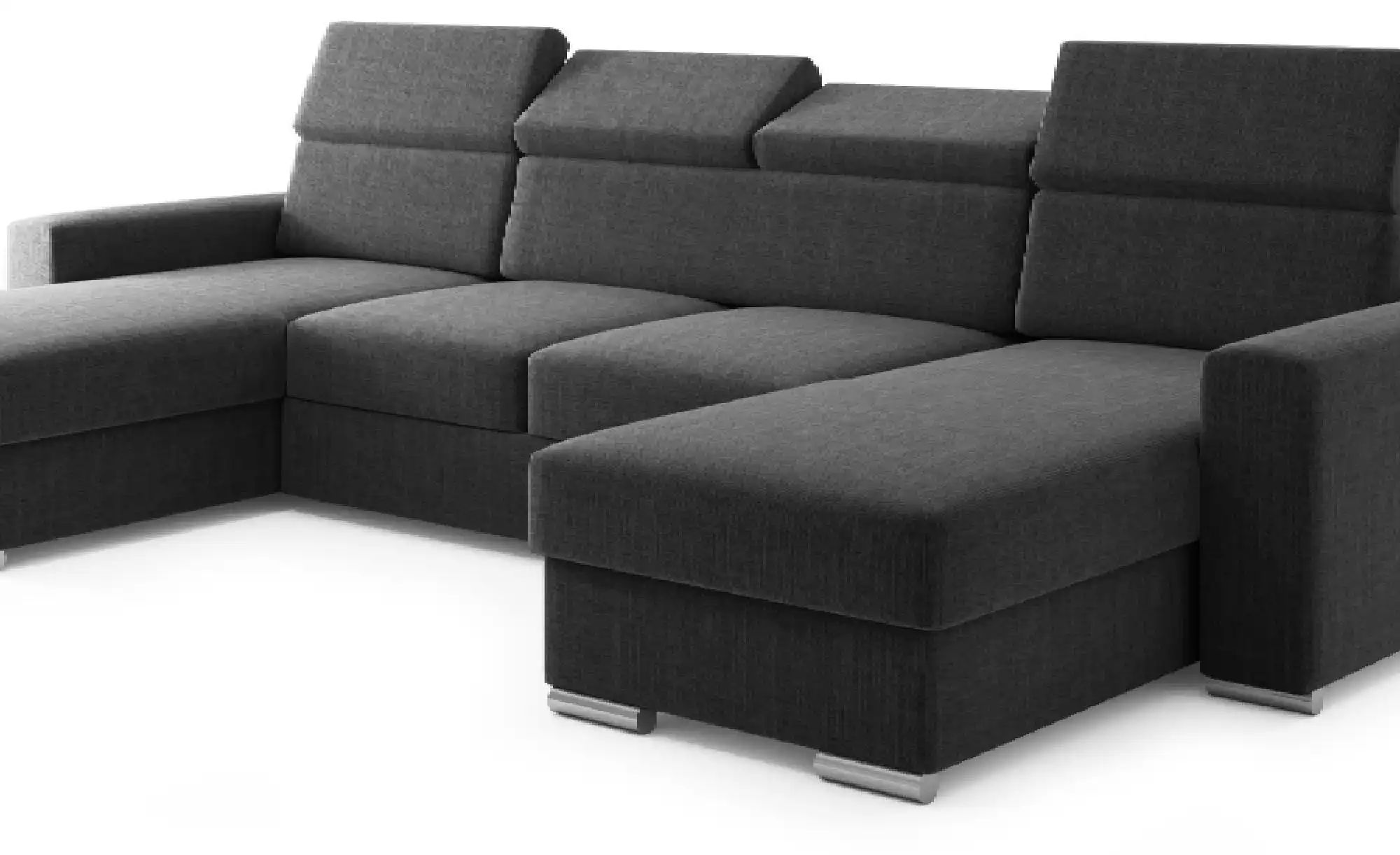 Thumbnail - Wohnlandschaft mit Schlaffunktion Valencia ¦ schwarz ¦ Maße (cm): B: 305 H: 79 Polstermöbel > Sofas > Schlafsofas - Höff...