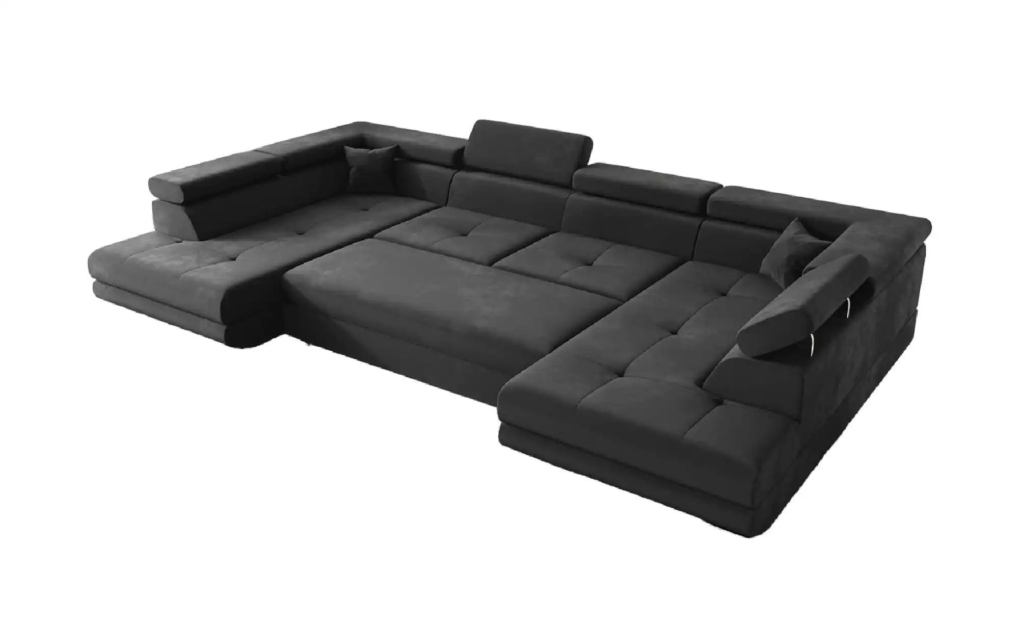 Wohnlandschaft mit Schlaffunktion Memphis ¦ schwarz ¦ Maße (cm): B: 342 H: günstig online kaufen