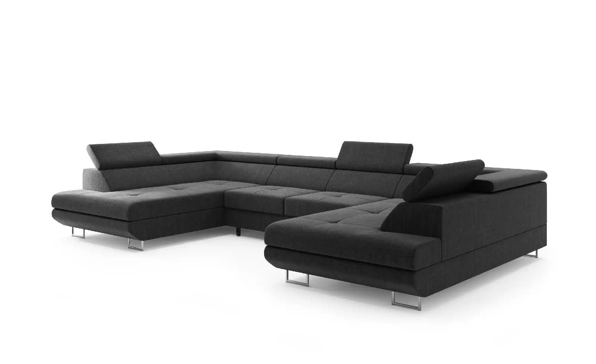 Wohnlandschaft   ¦ schwarz ¦ Maße (cm): B: 342 H: 55 Polstermöbel > Sofas > günstig online kaufen