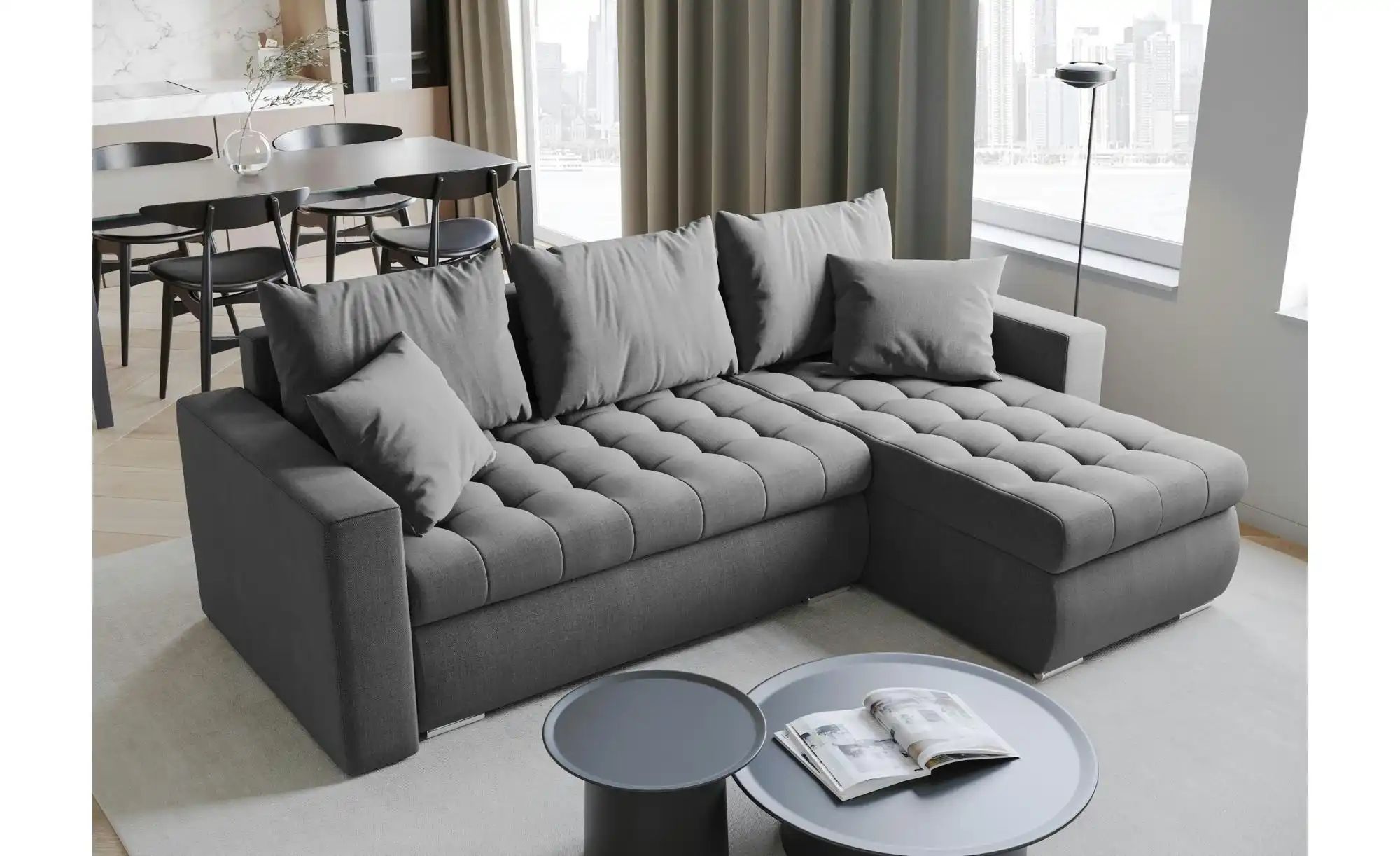 Ecksofa mit Schlaffunktion  Luis ¦ grau ¦ Maße (cm): B: 238 H: 85 Polstermö günstig online kaufen