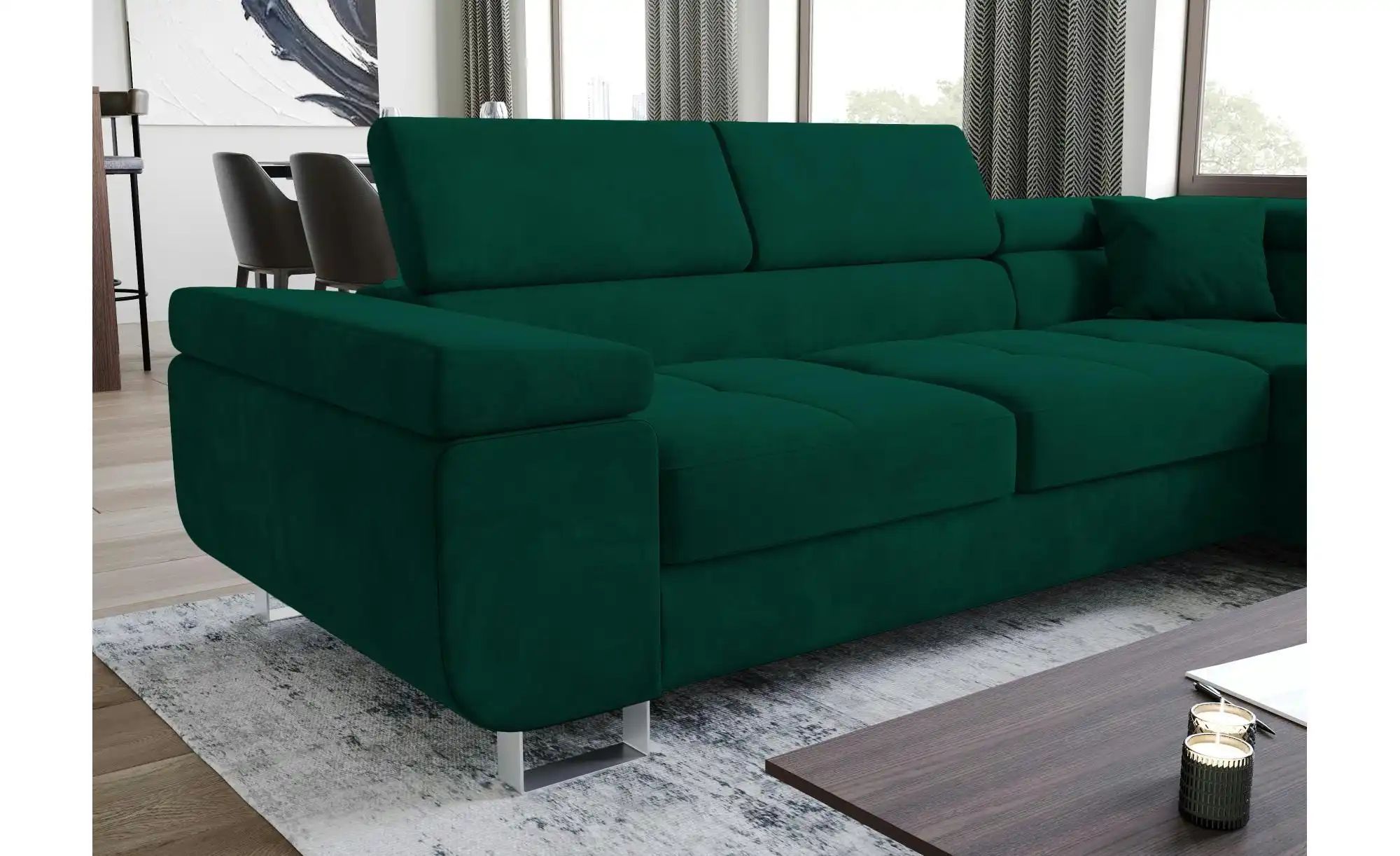 Ecksofa  Anton ¦ grün ¦ Maße (cm): B: 275 H: 90 Polstermöbel > Sofas > Ecks günstig online kaufen