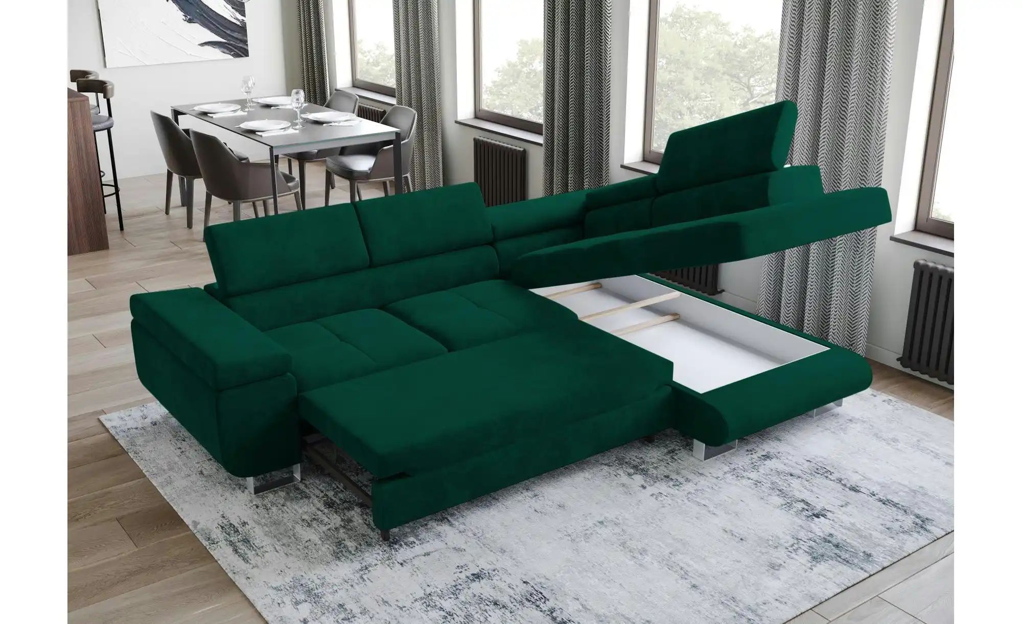 Thumbnail - Ecksofa  Anton ¦ grün ¦ Maße (cm): B: 275 H: 90 Polstermöbel > Sofas > Ecksofas - Höffner