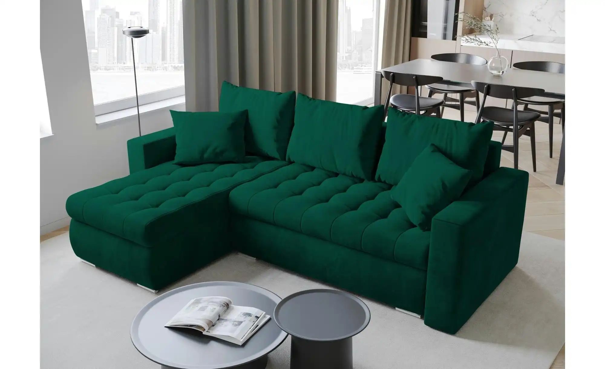 Ecksofa mit Schlaffunktion  Luis ¦ grün ¦ Maße (cm): B: 238 H: 85 Polstermö günstig online kaufen