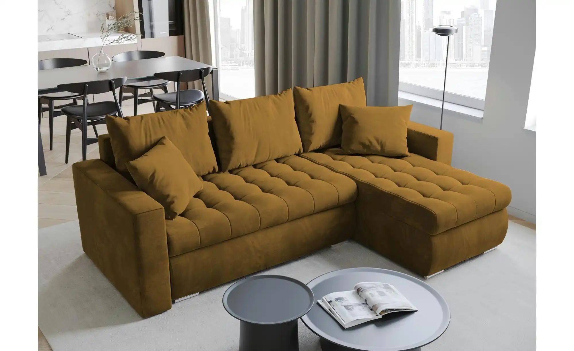 Thumbnail - Ecksofa mit Schlaffunktion  Luis ¦ gelb ¦ Maße (cm): B: 238 H: 85 Polstermöbel > Sofas > 3-Sitzer - Höffner