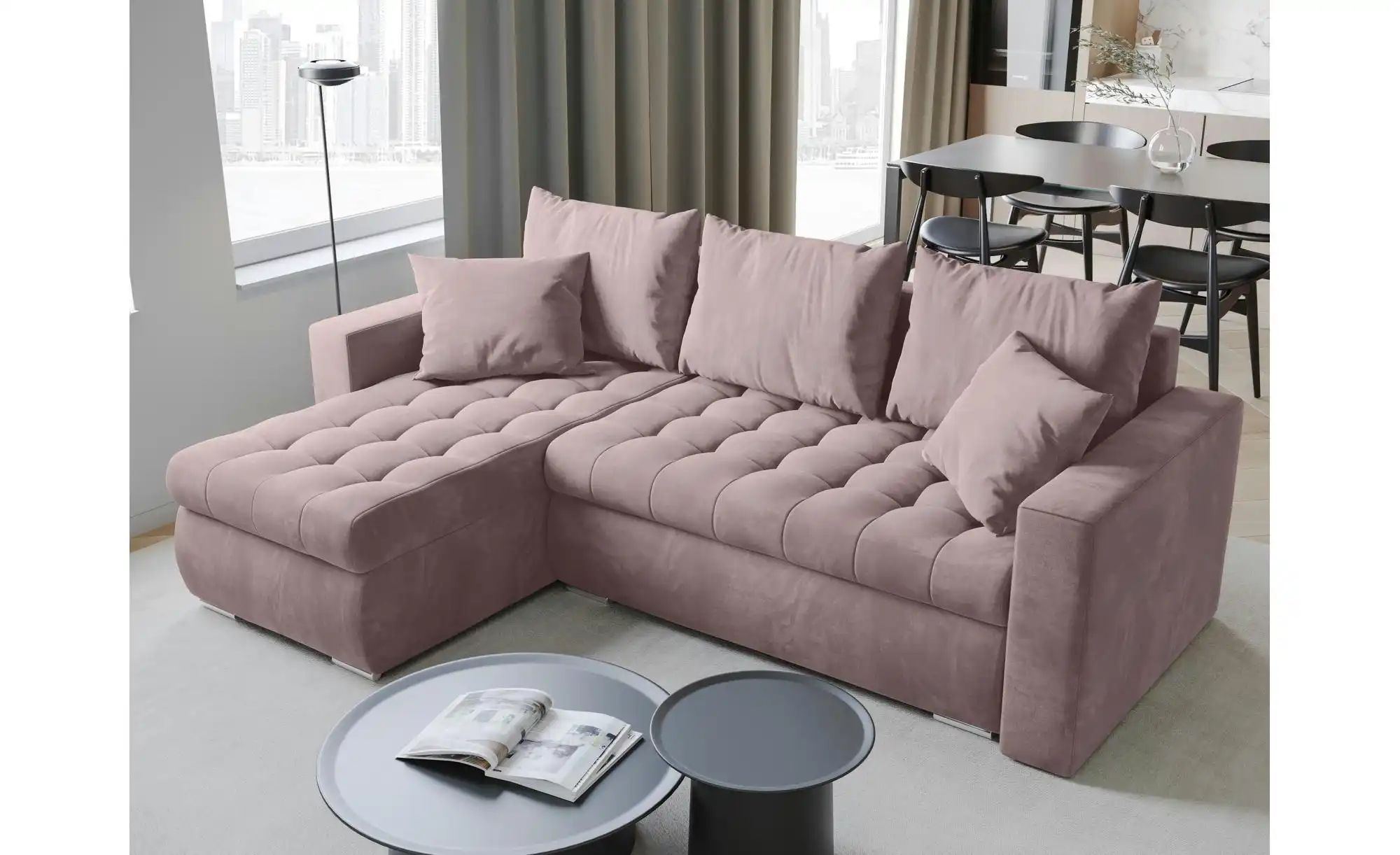 Ecksofa mit Schlaffunktion  Luis ¦ rosa/pink ¦ Maße (cm): B: 238 H: 85 Pols günstig online kaufen