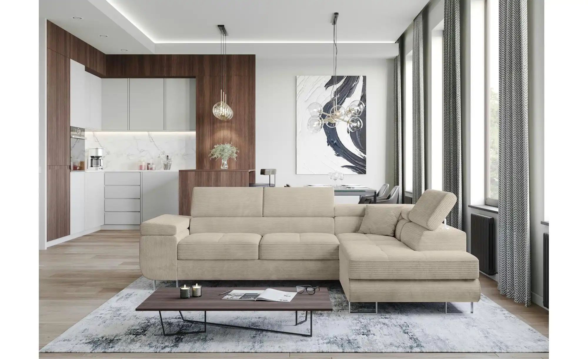 Ecksofa  Anton ¦ beige ¦ Maße (cm): B: 275 H: 90 Polstermöbel > Sofas > Eck günstig online kaufen