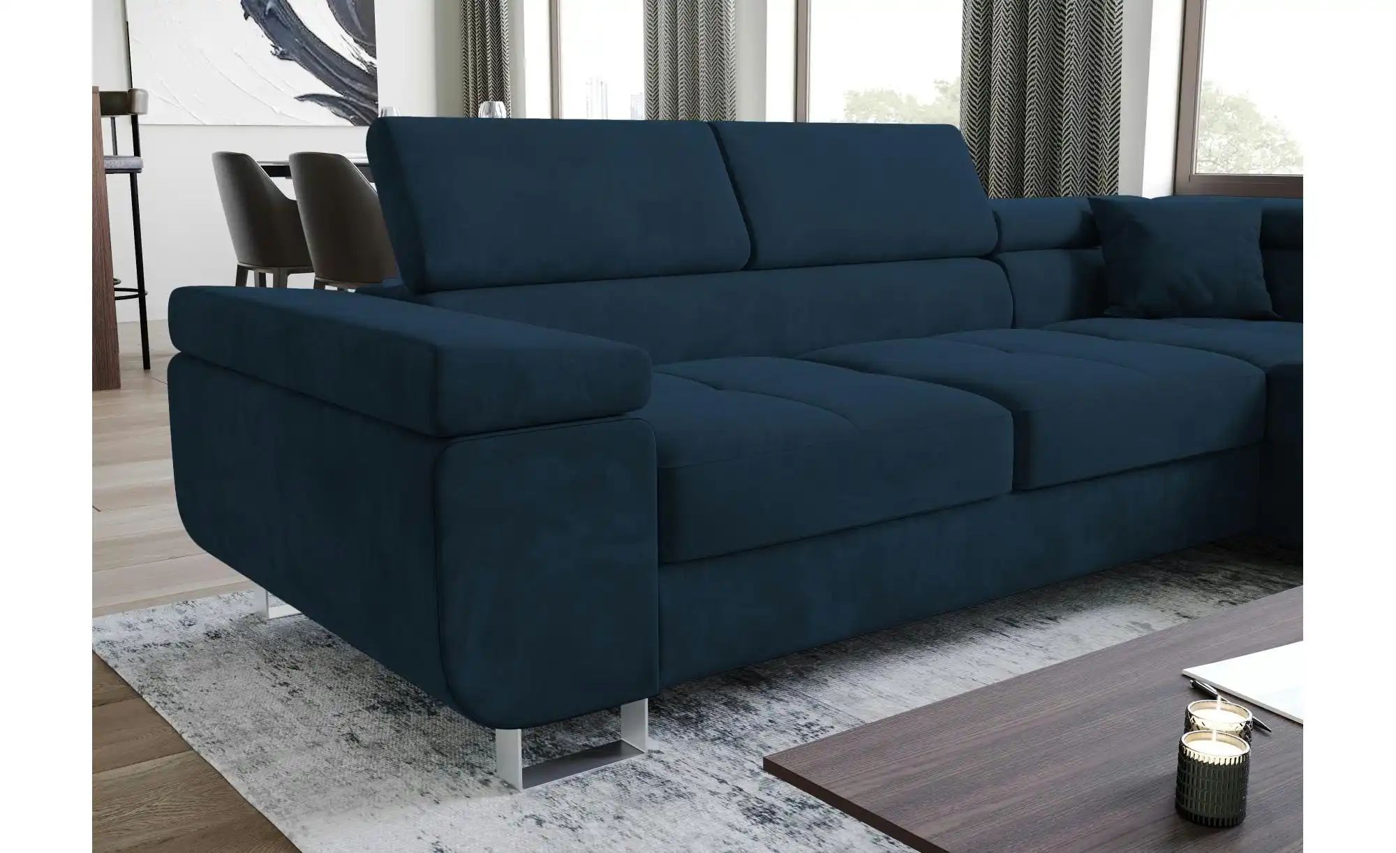 Ecksofa  Anton ¦ blau ¦ Maße (cm): B: 275 H: 90 Polstermöbel > Sofas > Ecks günstig online kaufen