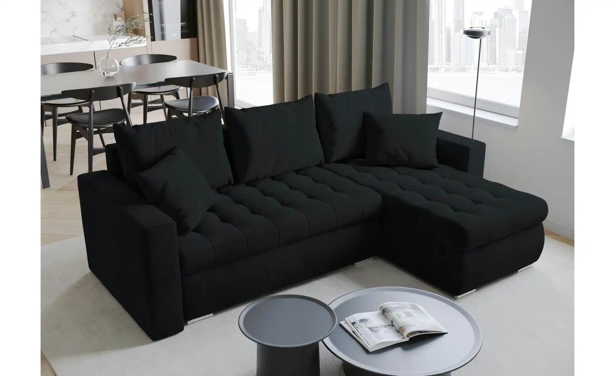 Ecksofa mit Schlaffunktion  Luis ¦ schwarz ¦ Maße (cm): B: 238 H: 85 Polste günstig online kaufen