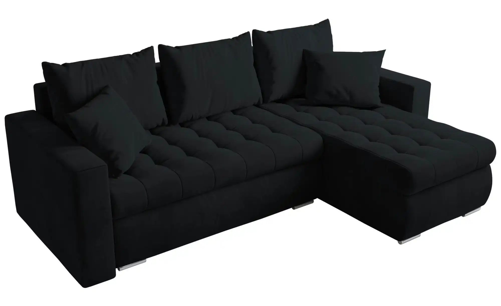 Thumbnail - Ecksofa mit Schlaffunktion  Luis ¦ schwarz ¦ Maße (cm): B: 238 H: 85 Polstermöbel > Sofas > 3-Sitzer - Höffner