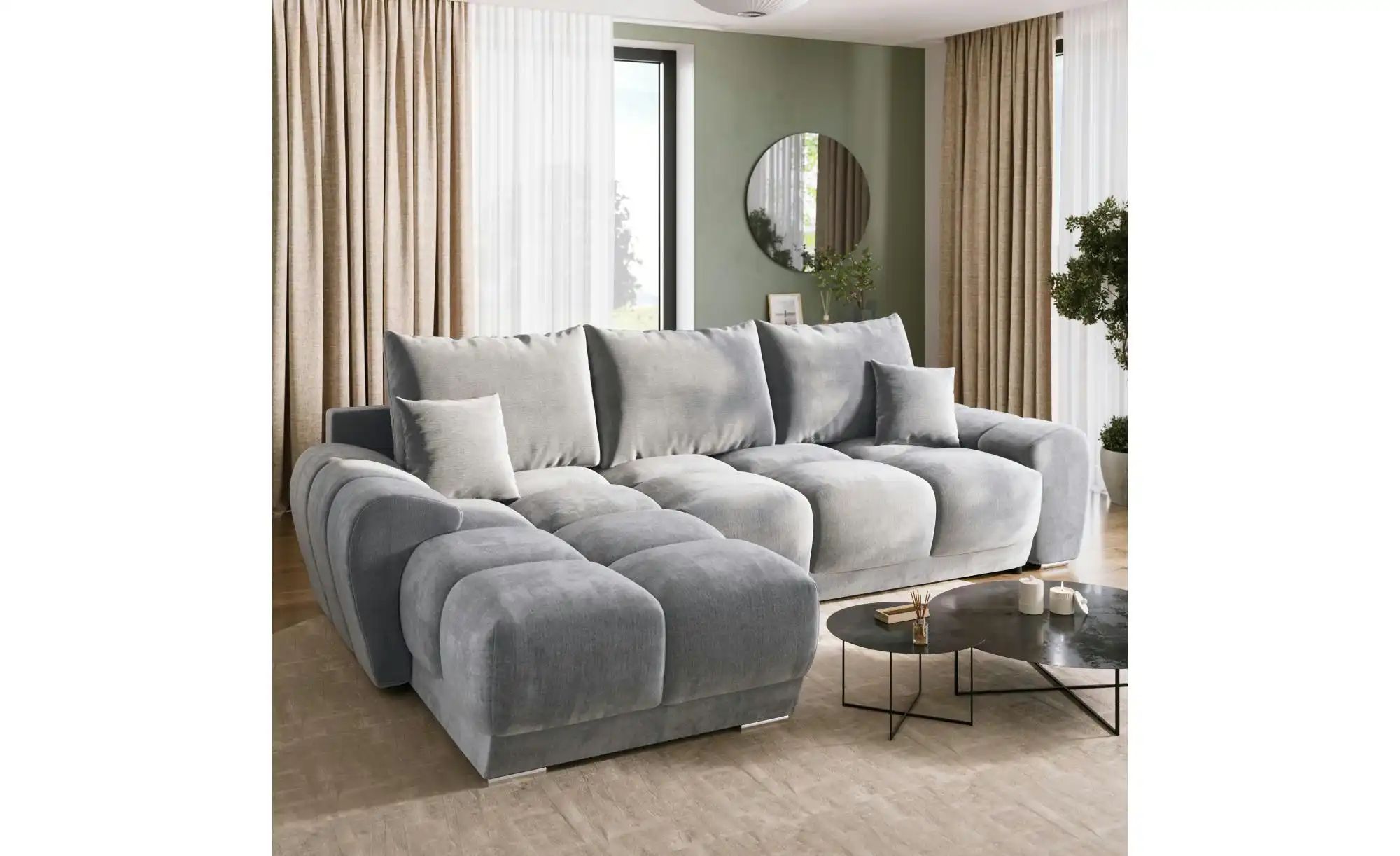 Thumbnail - Ecksofa mit Schlaffunktion  Nubes ¦ grau ¦ Maße (cm): B: 290 H: 85 Polstermöbel > Sofas > 3-Sitzer - Höffner