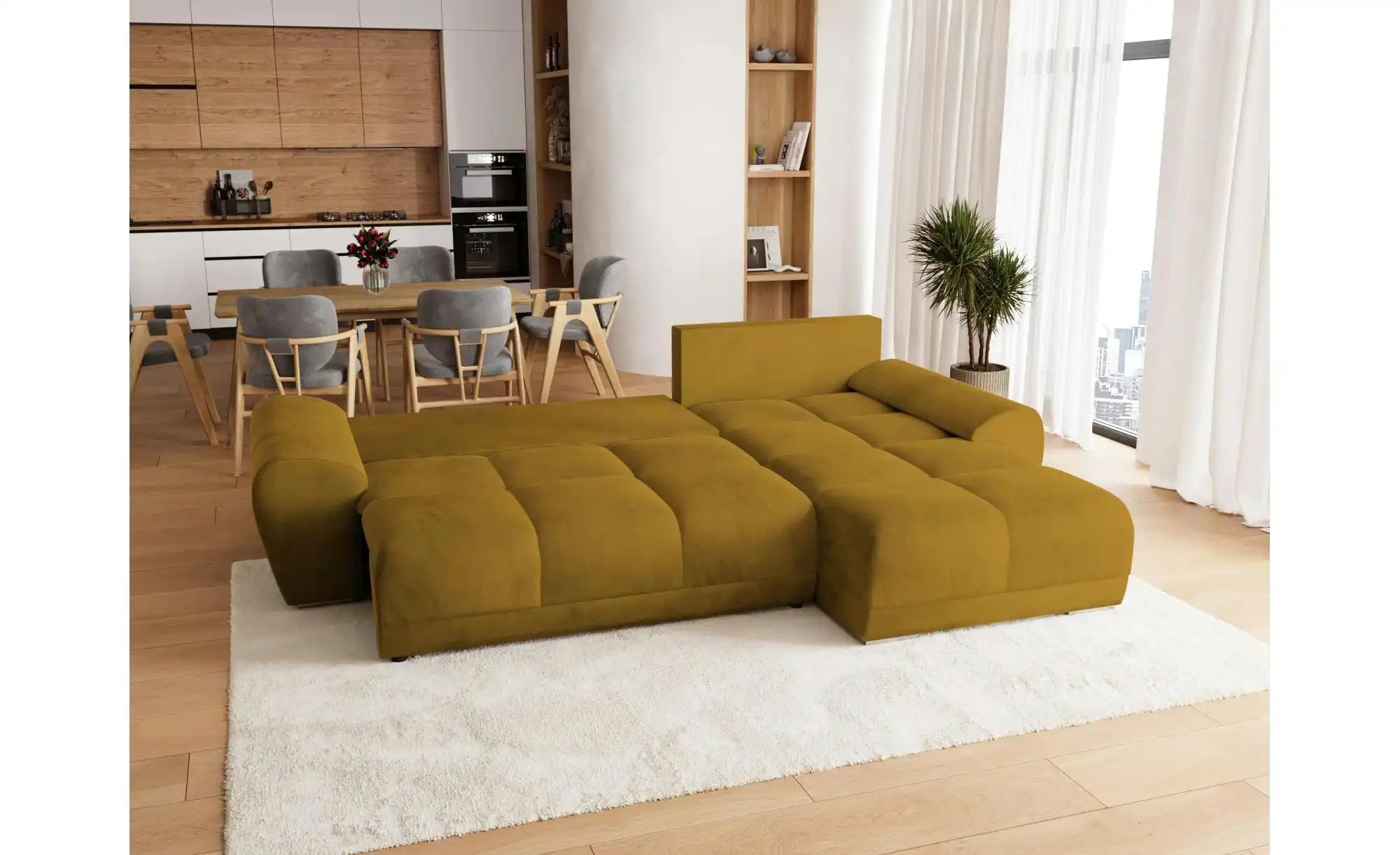 Ecksofa mit Schlaffunktion   ¦ gelb ¦ Maße (cm): B: 290 H: 85 Polstermöbel günstig online kaufen
