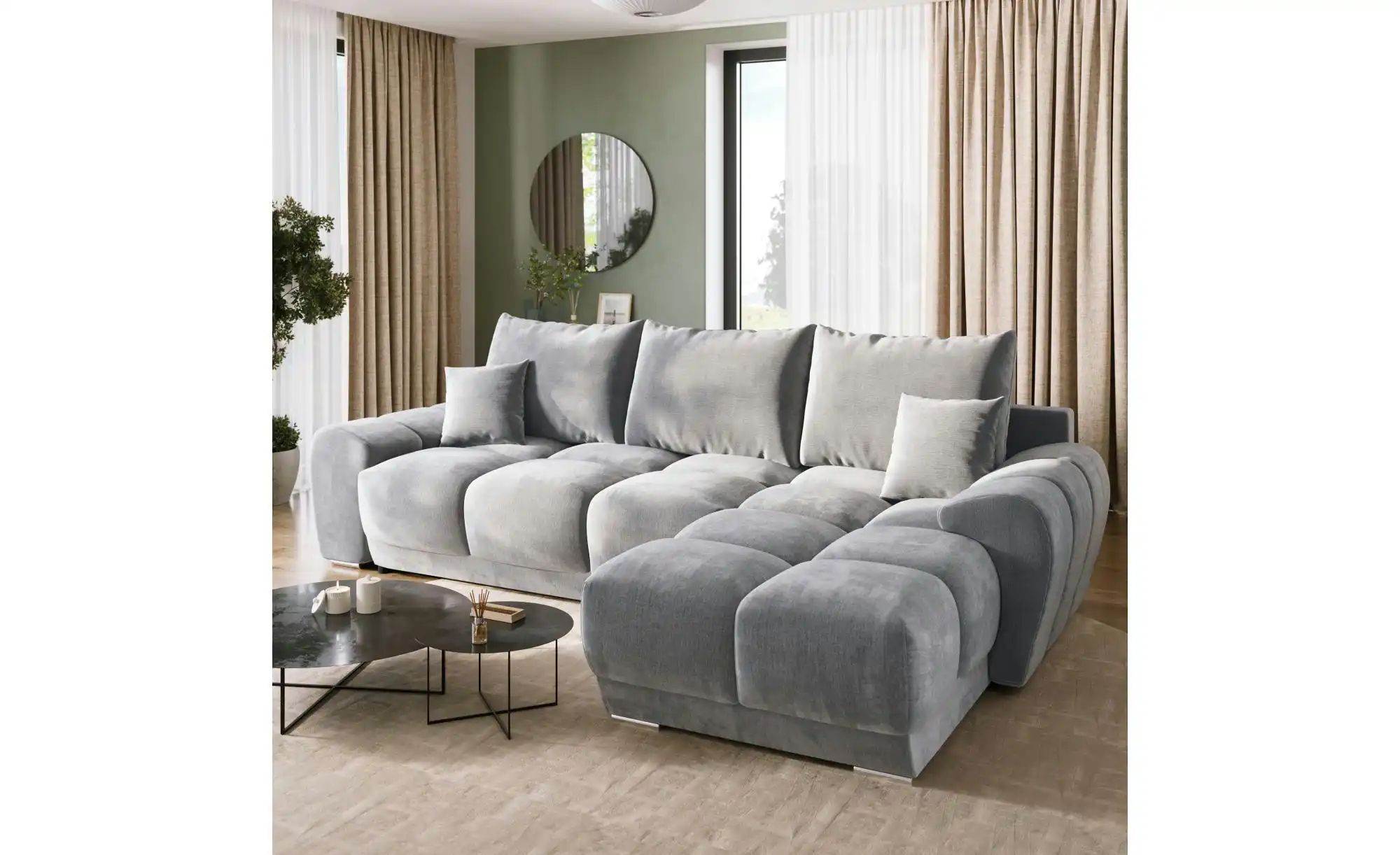 Thumbnail - Ecksofa mit Schlaffunktion Nubes ¦ grau ¦ Maße (cm): B: 290 H: 85 Polstermöbel > Sofas > Ecksofas - Höffner