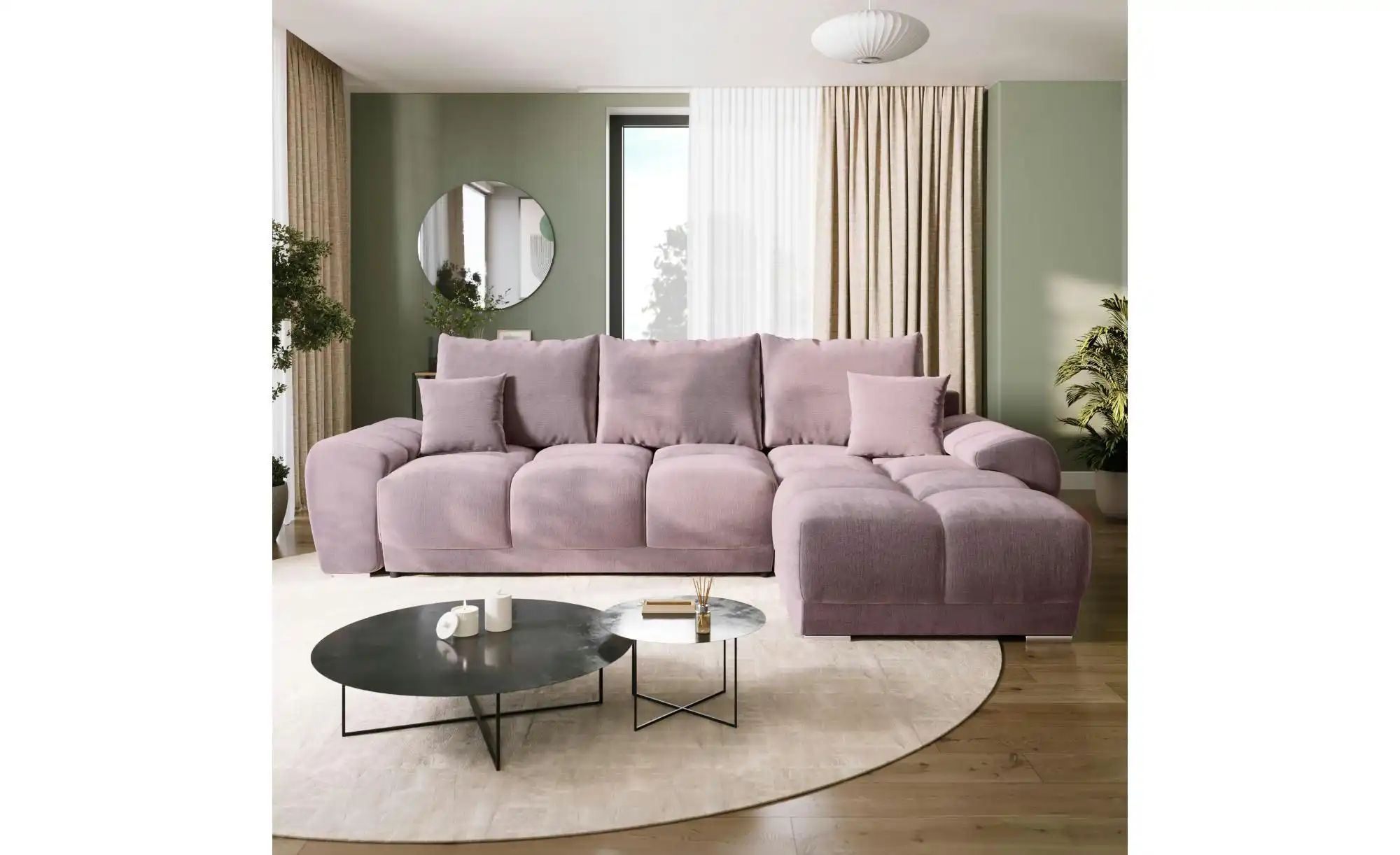 Ecksofa mit Schlaffunktion  Nubes ¦ rosa/pink ¦ Maße (cm): B: 290 H: 85 Pol günstig online kaufen