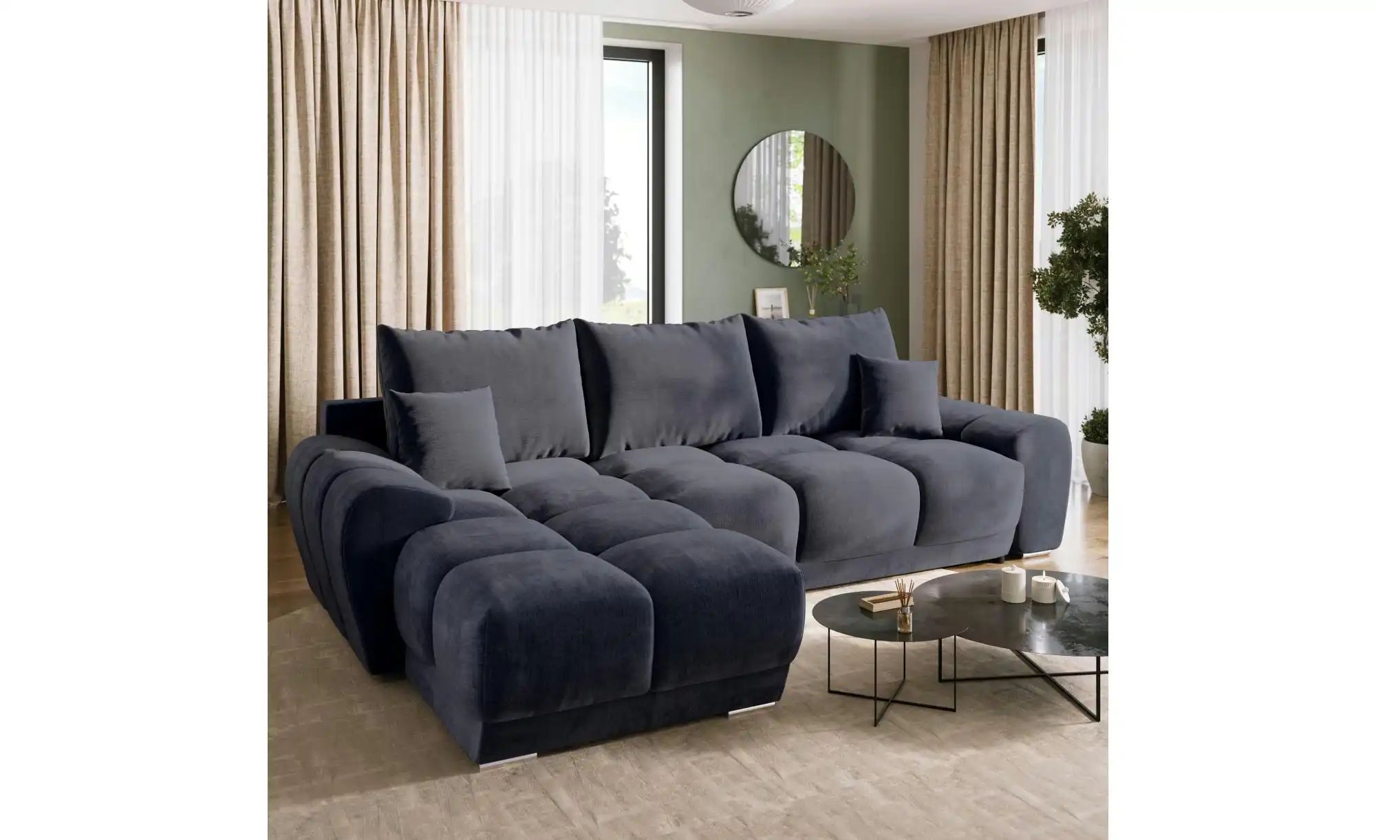 Thumbnail - Ecksofa mit Schlaffunktion  Nubes ¦ schwarz ¦ Maße (cm): B: 290 H: 85 Polstermöbel > Sofas > 3-Sitzer - Höffner