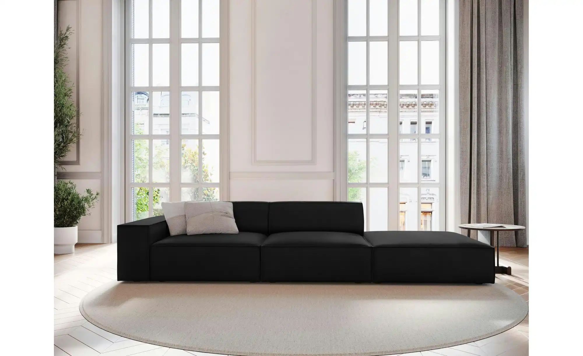 Micadoni Einzelsofa  Jodie ¦ schwarz ¦ Maße (cm): B: 262 H: 70 Polstermöbel günstig online kaufen