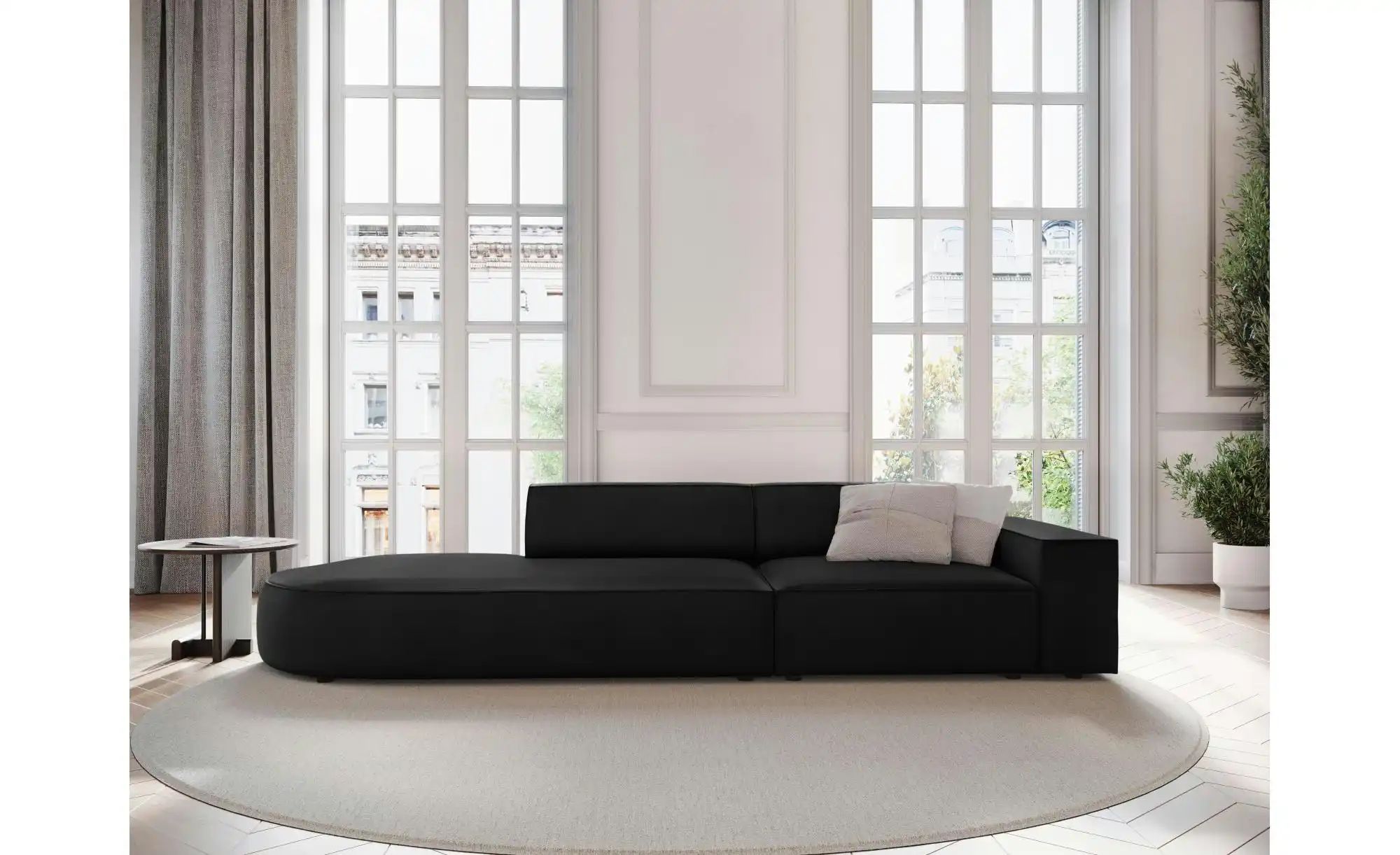 Micadoni Einzelsofa  Jodie ¦ schwarz ¦ Maße (cm): B: 262 H: 70 Polstermöbel günstig online kaufen