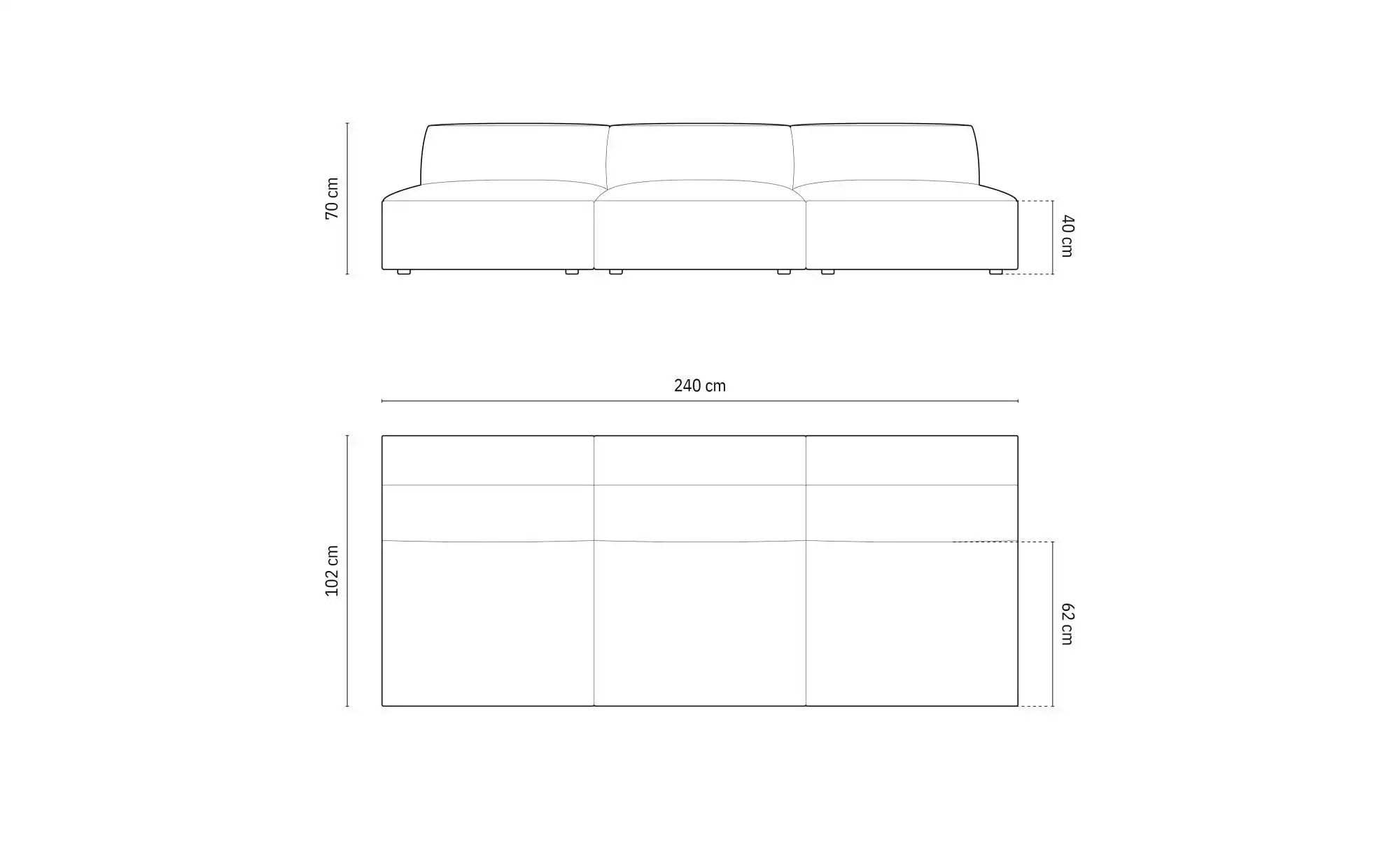 Micadoni Einzelsofa  Jodie ¦ beige ¦ Maße (cm): B: 240 H: 70 Polstermöbel > günstig online kaufen