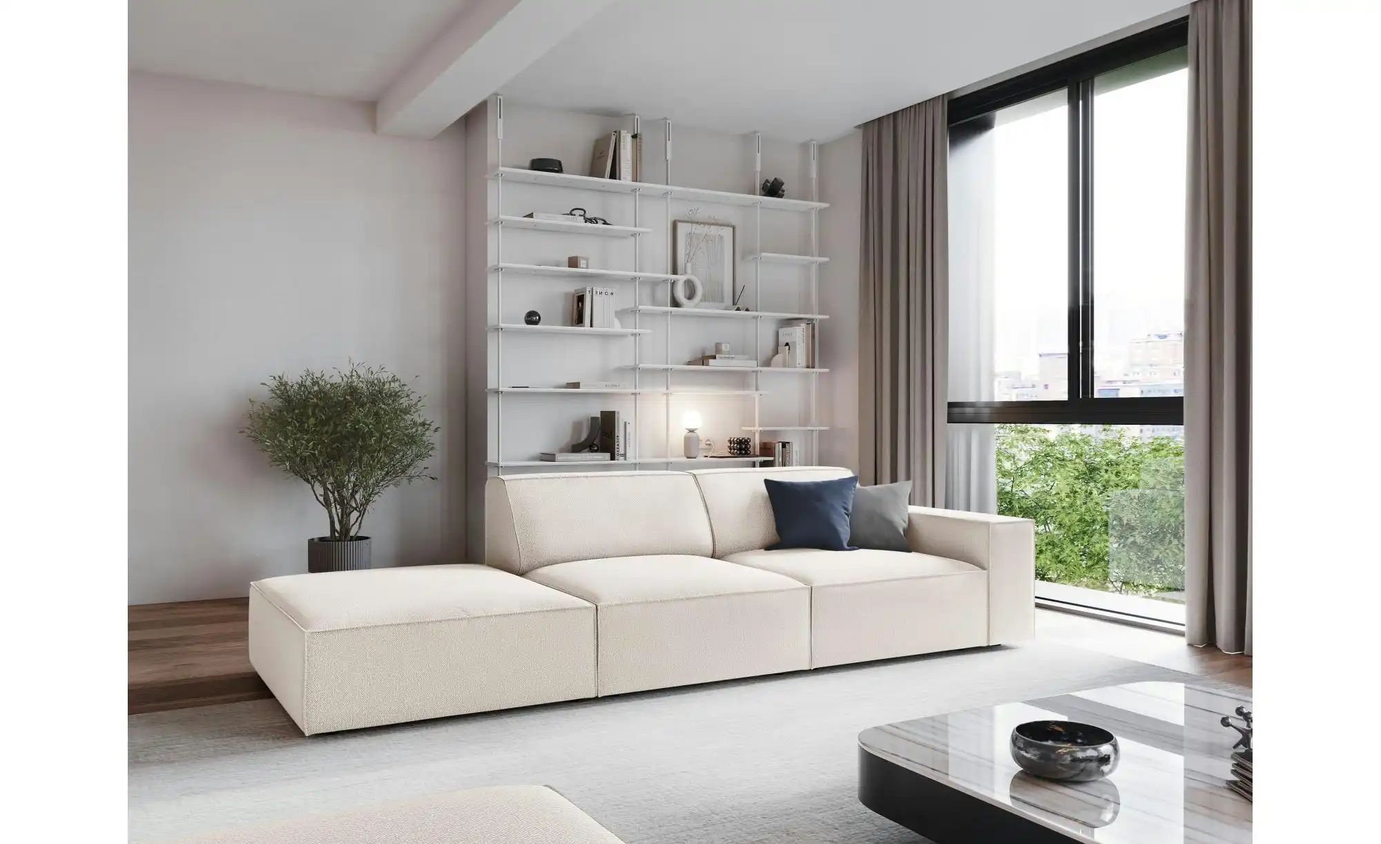 Micadoni Einzelsofa  Jodie ¦ beige ¦ Maße (cm): B: 262 H: 70 Polstermöbel > günstig online kaufen
