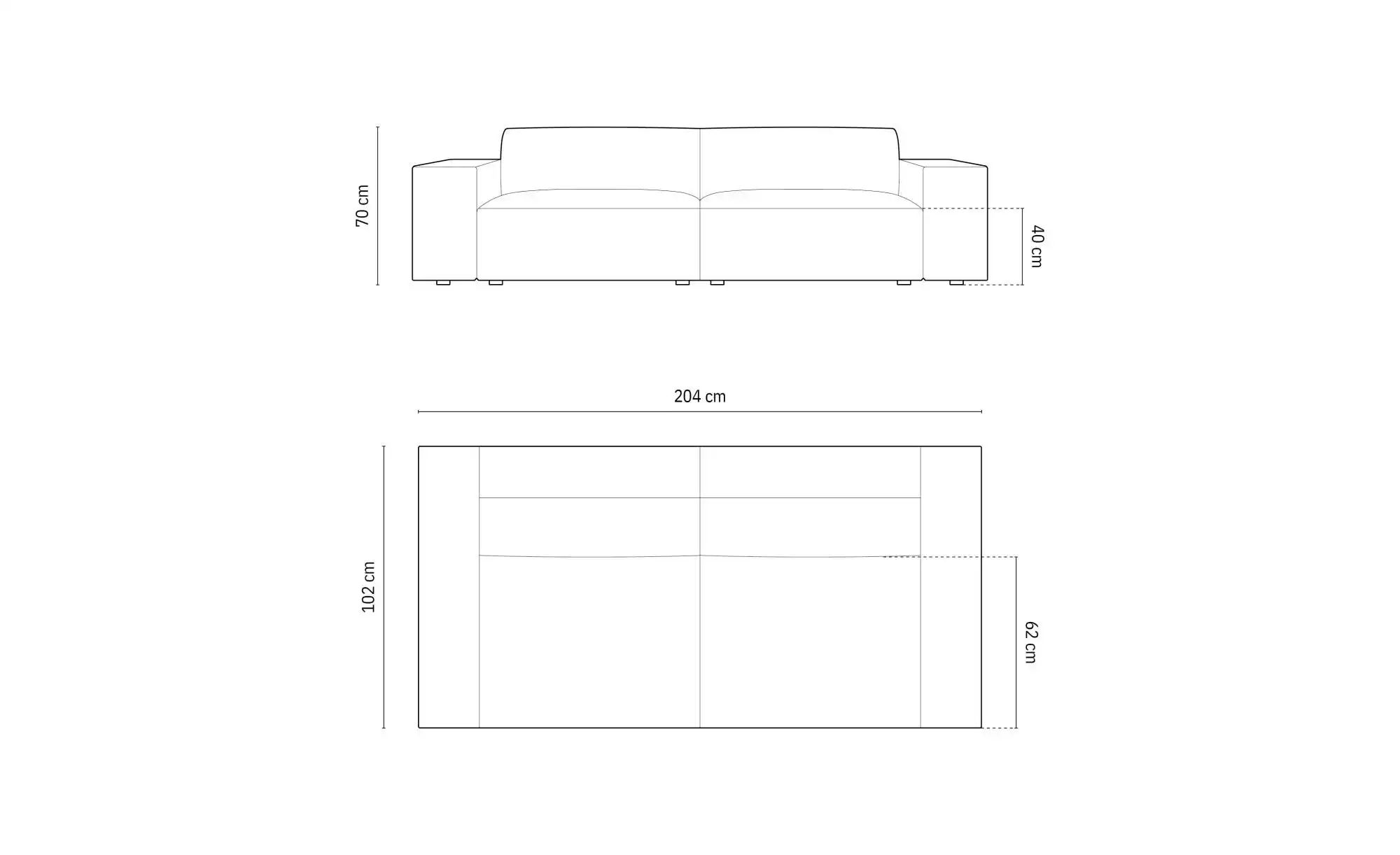 Micadoni Einzelsofa  Jodie ¦ beige ¦ Maße (cm): B: 204 H: 70 Polstermöbel > günstig online kaufen