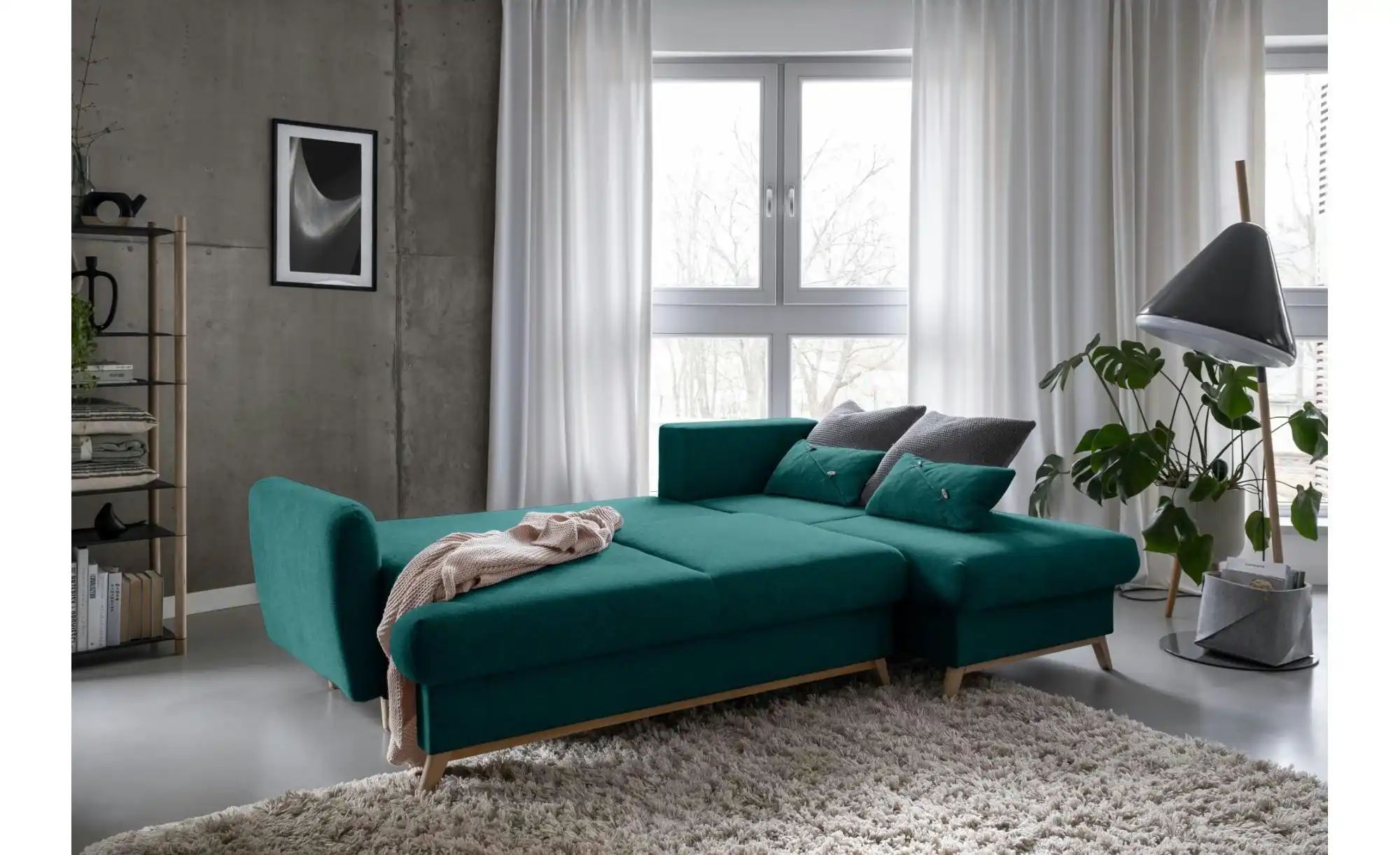Miuform Ecksofa mit Schlaffunktion   ¦ türkis/petrol ¦ Maße (cm): B: 235 H: günstig online kaufen