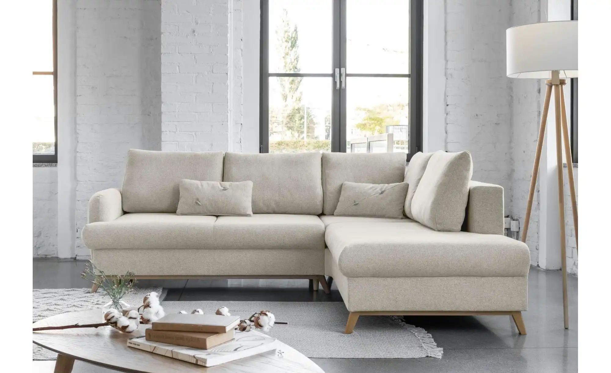 Miuform Ecksofa mit Schlaffuntkion Scandic Lagom ¦ beige ¦ Maße (cm): B: 24 günstig online kaufen