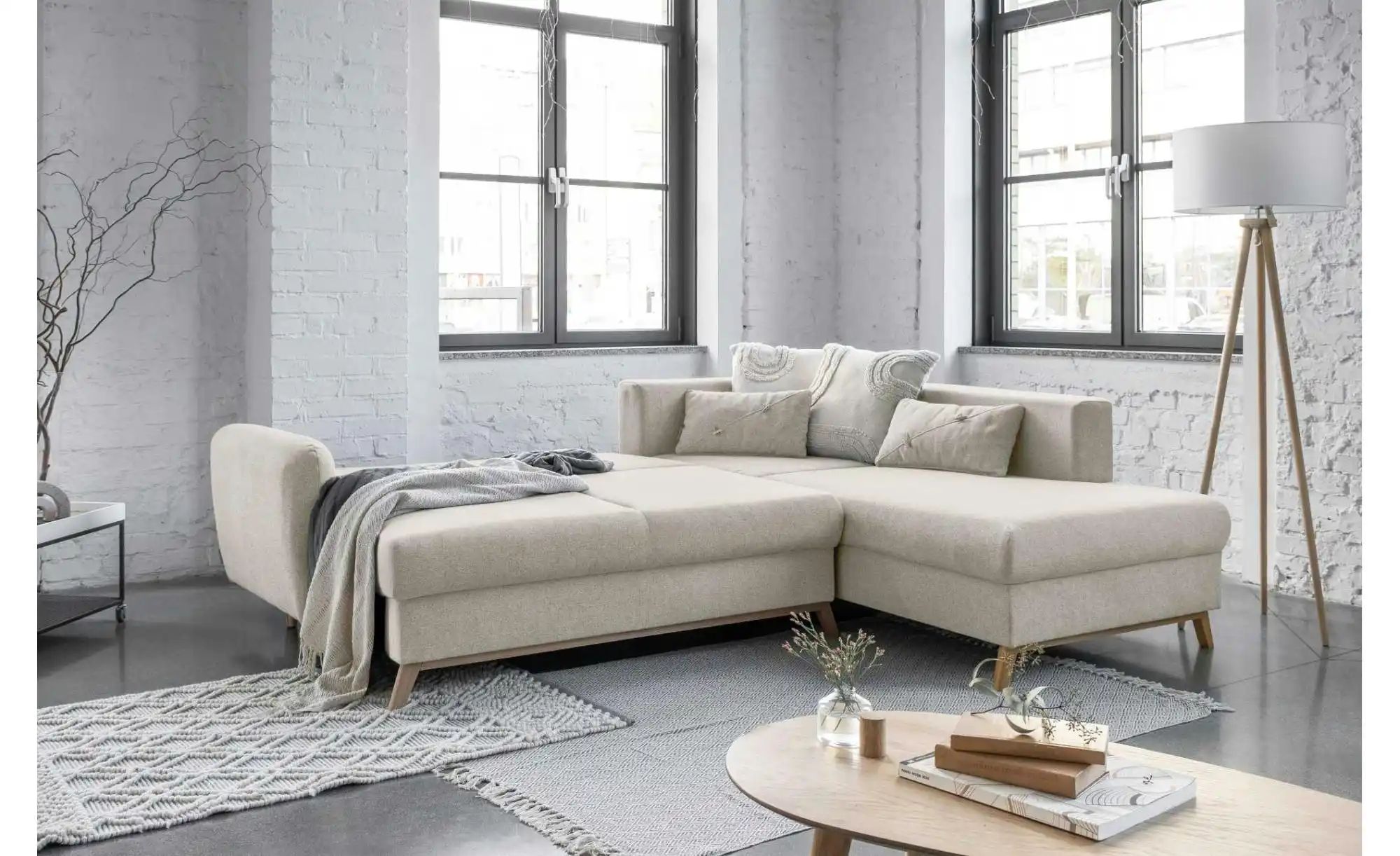Miuform Ecksofa mit Schlaffuntkion Scandic Lagom ¦ beige ¦ Maße (cm): B: 24 günstig online kaufen