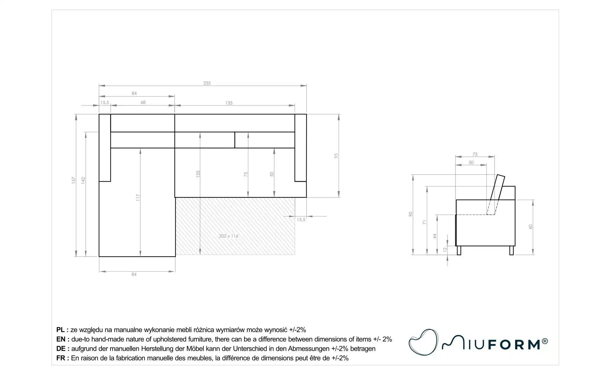 Miuform Ecksofa mit Schlaffunktion   ¦ rot ¦ Maße (cm): B: 235 H: 90 Polste günstig online kaufen