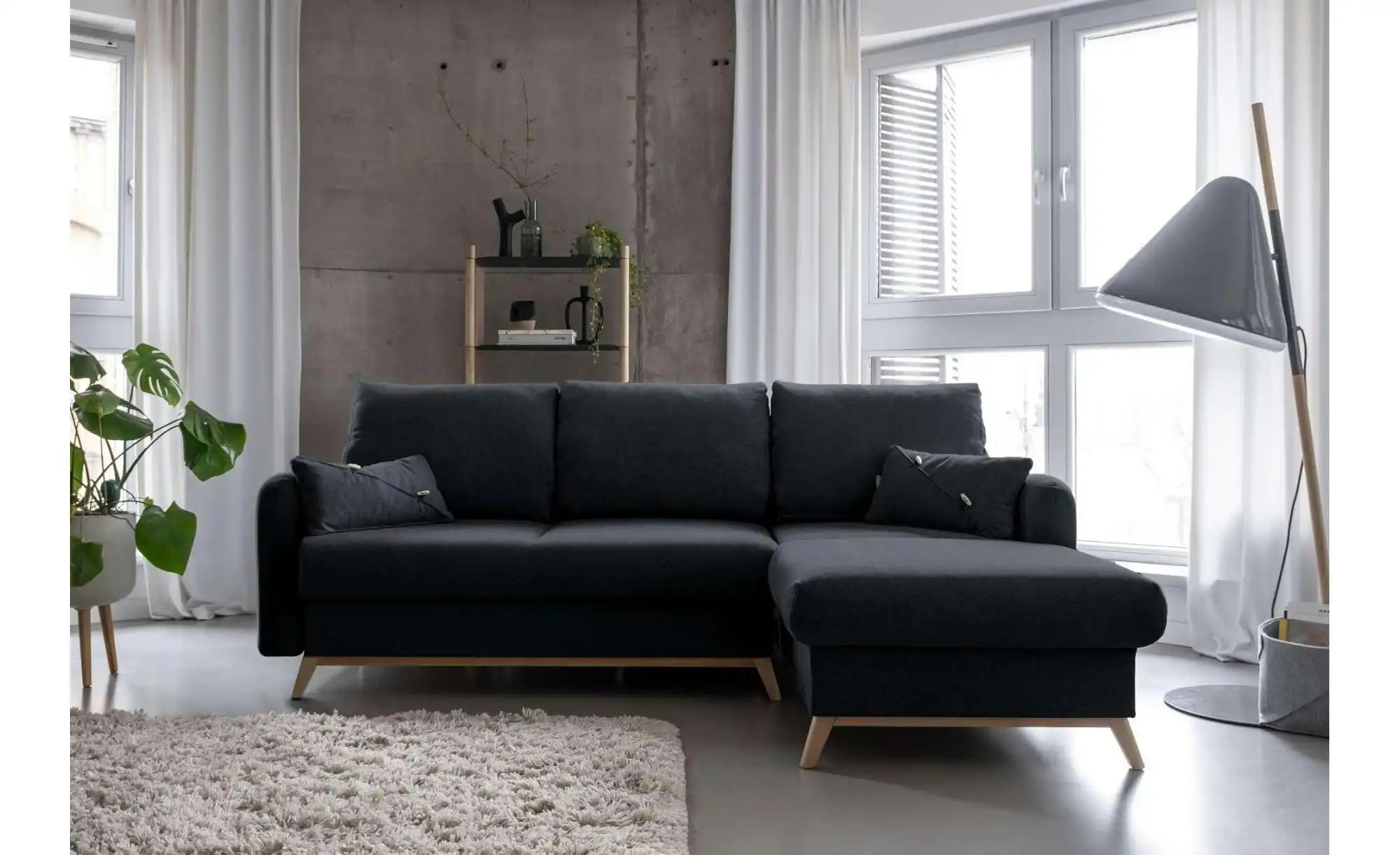 Miuform Ecksofa mit Schlaffunktion Scandic Lagom ¦ grau ¦ Maße (cm): B: 235 günstig online kaufen