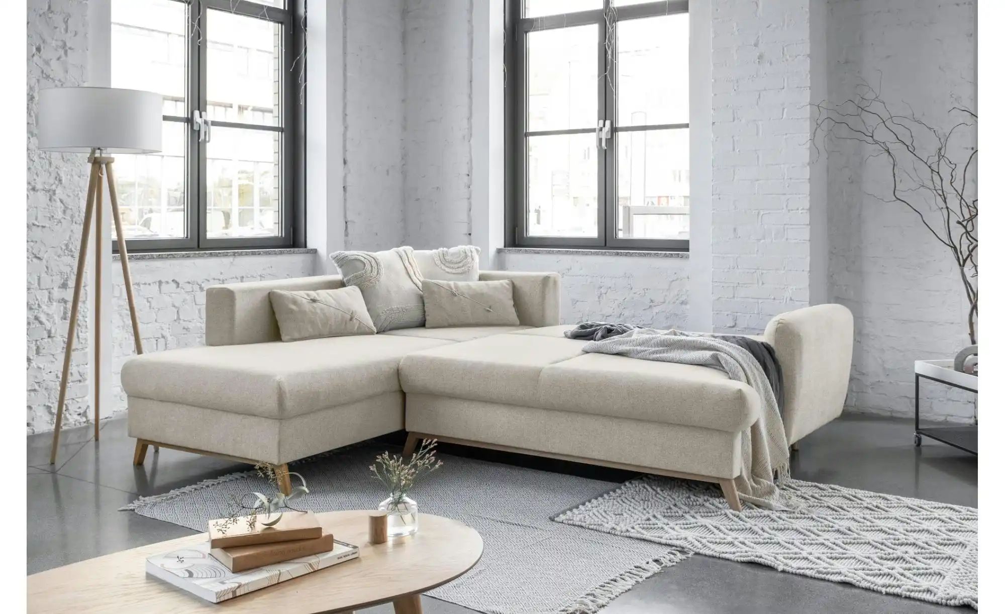 Thumbnail - Miuform Ecksofa mit Schlaffuntkion Scandic Lagom ¦ beige ¦ Maße (cm): B: 242 H: 90 Polstermöbel > Sofas > Ecksofas - Höf...