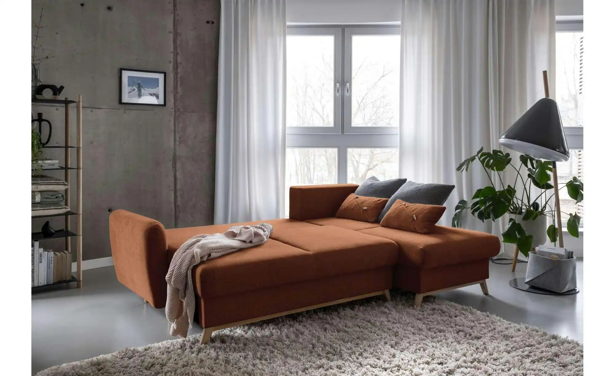 Thumbnail - Miuform Ecksofa mit Schlaffunktion Scandic Lagom ¦ rot ¦ Maße (cm): B: 235 H: 90 Polstermöbel > Sofas > Ecksofas - Höffn...